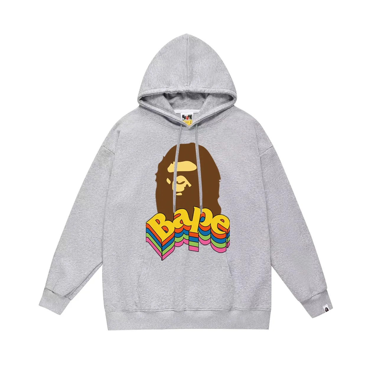 Model No. SC685# terry p160 plus velvet p180💰 (top version) BAPE ape head color letter three-dimensional effect printed hooded sweatshirt. Made of 380g large terry 430g silver fox velvet (drop shoulder large version) fabric. The texture is soft and non-pilling. Imported environmentally friendly printing glue. The pattern is bright and three-dimensional. Quality💥Same style for men and women. The upper body is trendy. Color: black white gray Size: S M L XL XXL