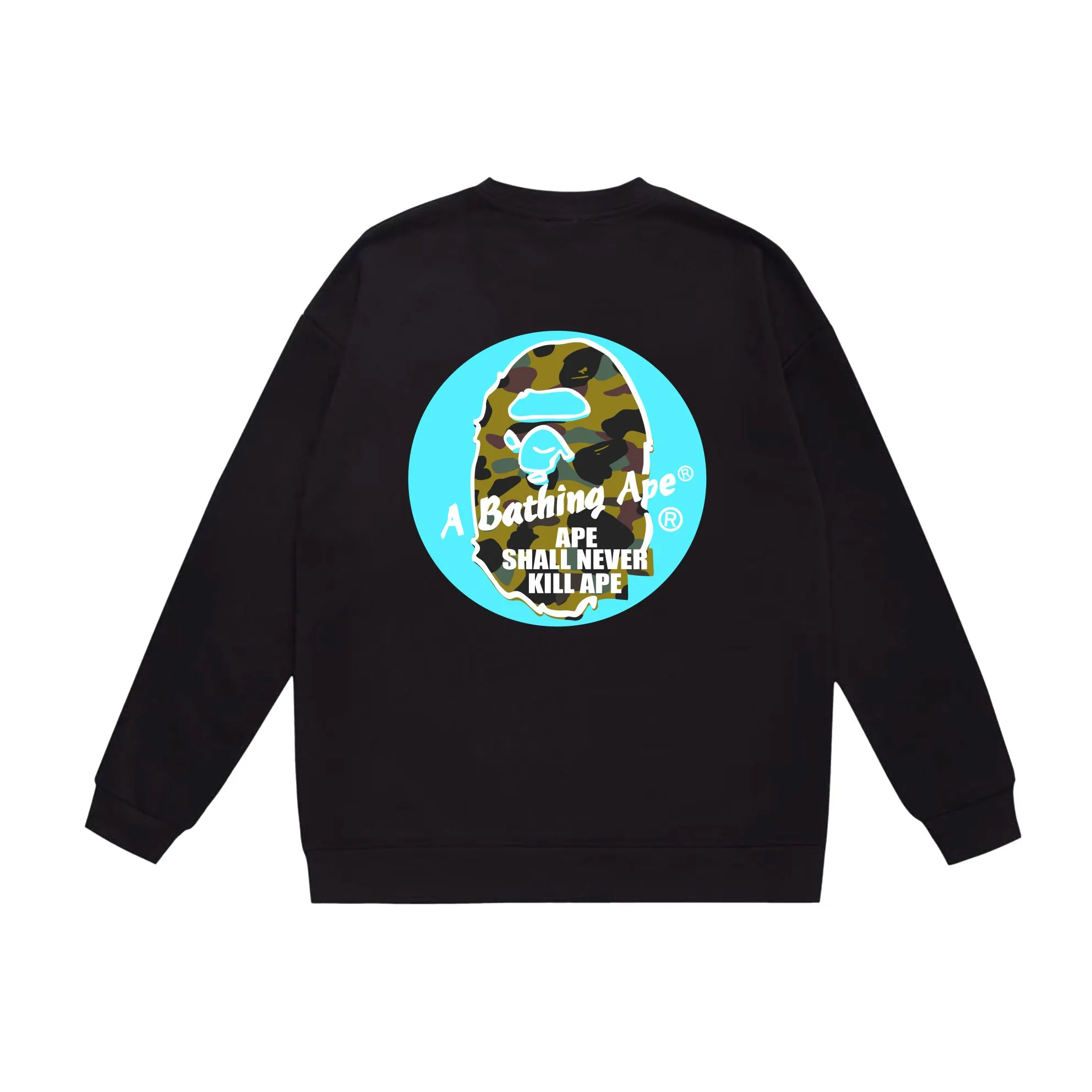P150 model number SC505# terry 75 plus velvet 80 (top version) BAPE×STUSSY co-branded Stussy letter round neck sweatshirt Made of 350g large terry (drop shoulder large version) fabric, soft and non-pilling, imported environmentally friendly printing glue, bright and three-dimensional pattern, quality 💥Same style for men and women, the upper body is fashionable Color: black and blue, white and blue, gray and blue, black and red, white and red, gray and red Size: S M L XL XXL