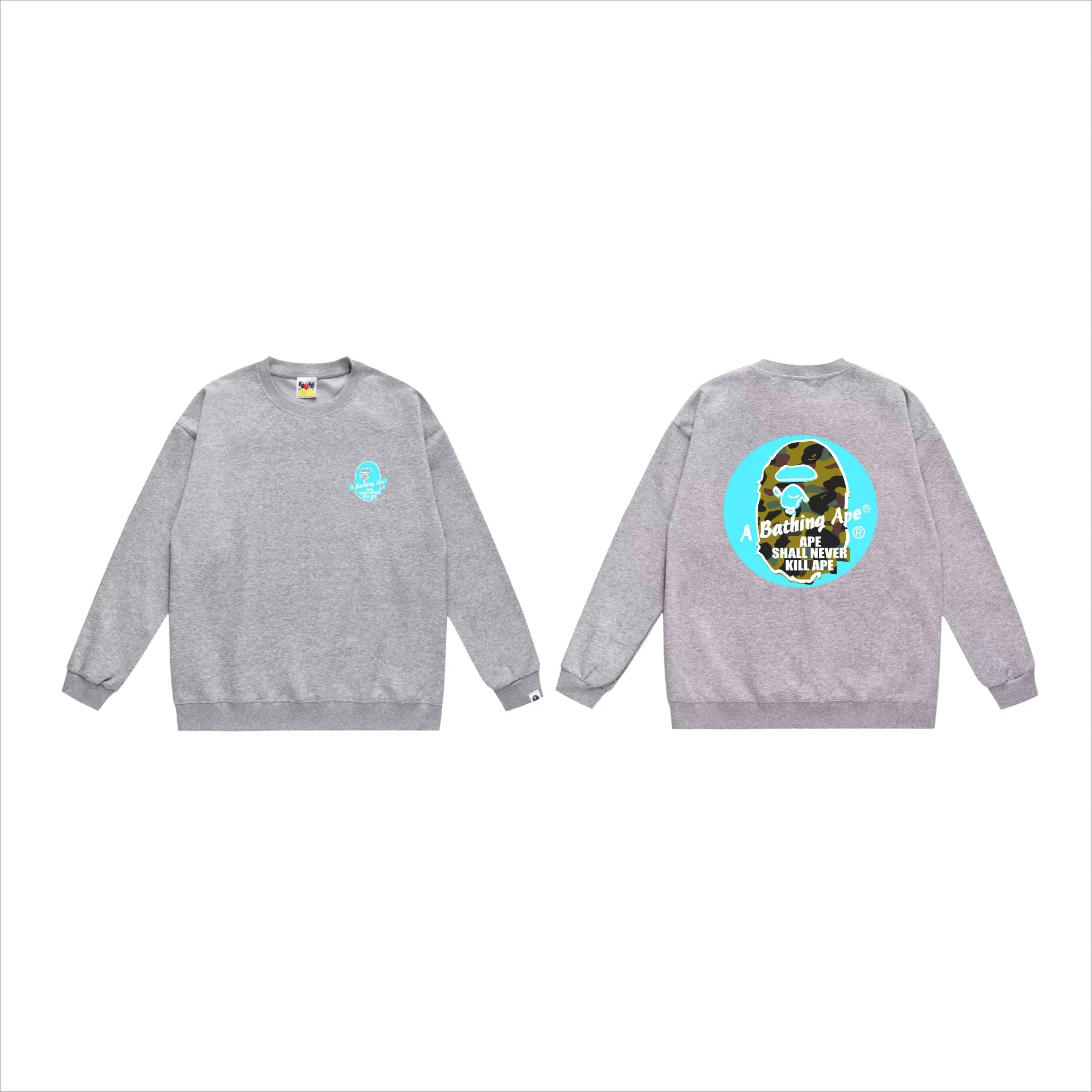P150 model number SC505# terry 75 plus velvet 80 (top version) BAPE×STUSSY co-branded Stussy letter round neck sweatshirt Made of 350g large terry (drop shoulder large version) fabric, soft and non-pilling, imported environmentally friendly printing glue, bright and three-dimensional pattern, quality 💥Same style for men and women, the upper body is fashionable Color: black and blue, white and blue, gray and blue, black and red, white and red, gray and red Size: S M L XL XXL