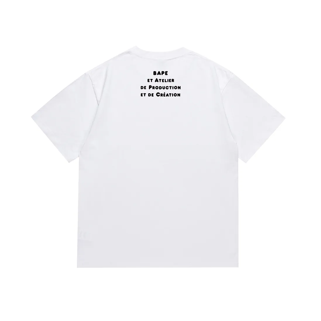 SC079#p110💰 (Top version) BAPE ✖️A•P•C co-branded cartoon BABY MILO letter printed short-sleeved T-shirt. Made of 260 grams of high-quality high-weave pure cotton fabric. Double yarn combed. The texture is soft and non-pilling. Imported environmentally friendly printing glue. The pattern is bright and three-dimensional. Quality💥Same style for men and women. The upper body is trendy. Color: black white. Size: S M L XL XXL