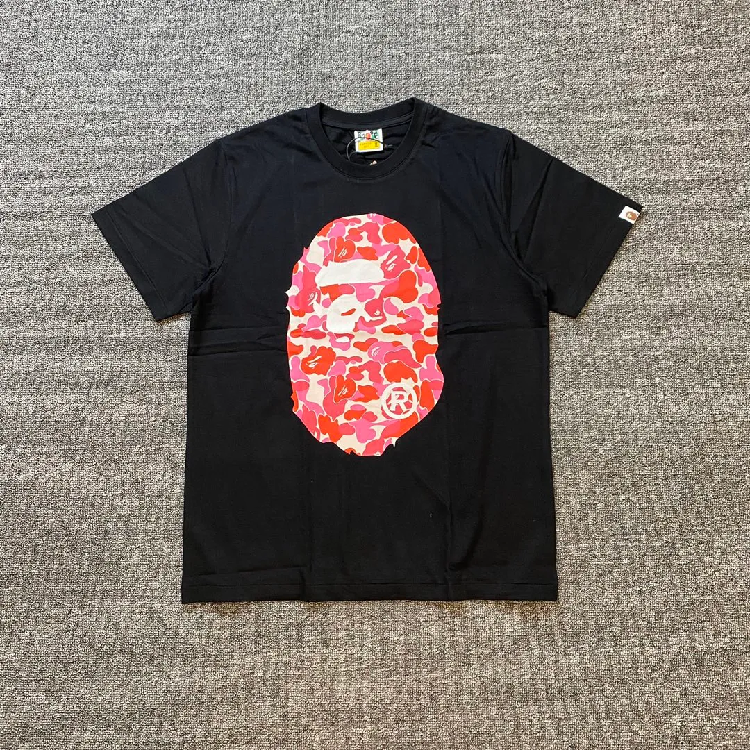 💰140 Bape Abc Blue Pink Green Camouflage Ape Man Reappearance 280g Couple Model: S-XXL [White Green Black Green White Blue Black Blue White Pink Black Pink]
