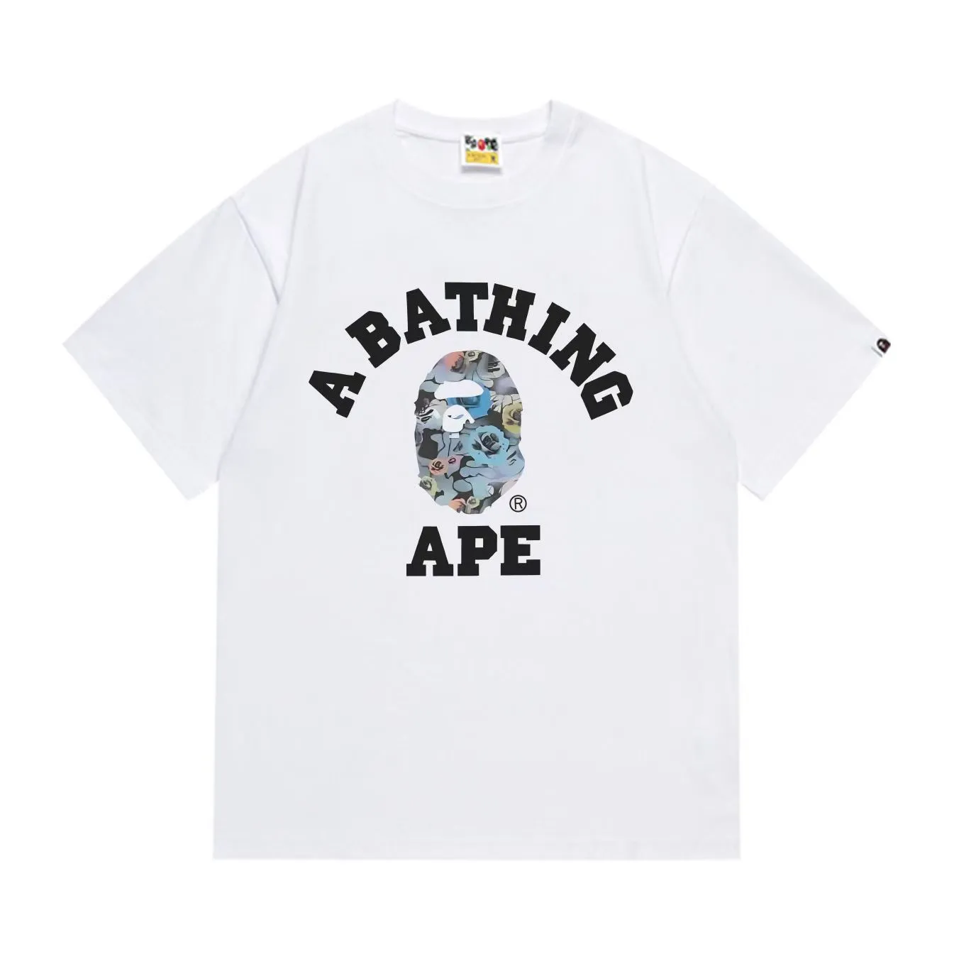 SC293#p110💰 (top version) BAPE uses 260 grams of high-quality high-weave pure cotton fabric, double yarn combed, soft and non-pilling texture, imported environmentally friendly printing glue, bright and three-dimensional pattern, quality 💥Same style for men and women, the upper body is fashionable Color: black white Size: S M L XL XXL