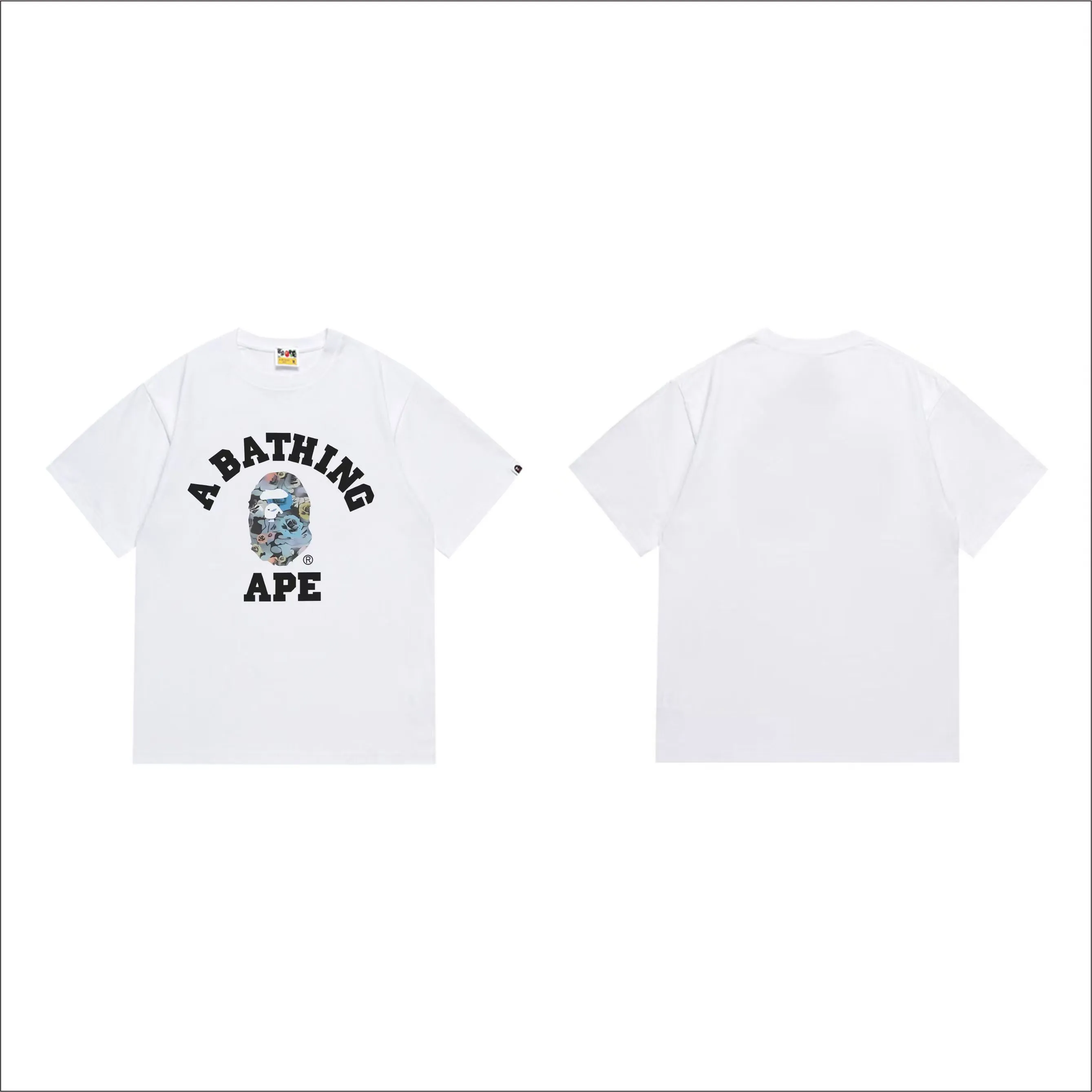 SC293#p110💰 (top version) BAPE uses 260 grams of high-quality high-weave pure cotton fabric, double yarn combed, soft and non-pilling texture, imported environmentally friendly printing glue, bright and three-dimensional pattern, quality 💥Same style for men and women, the upper body is fashionable Color: black white Size: S M L XL XXL