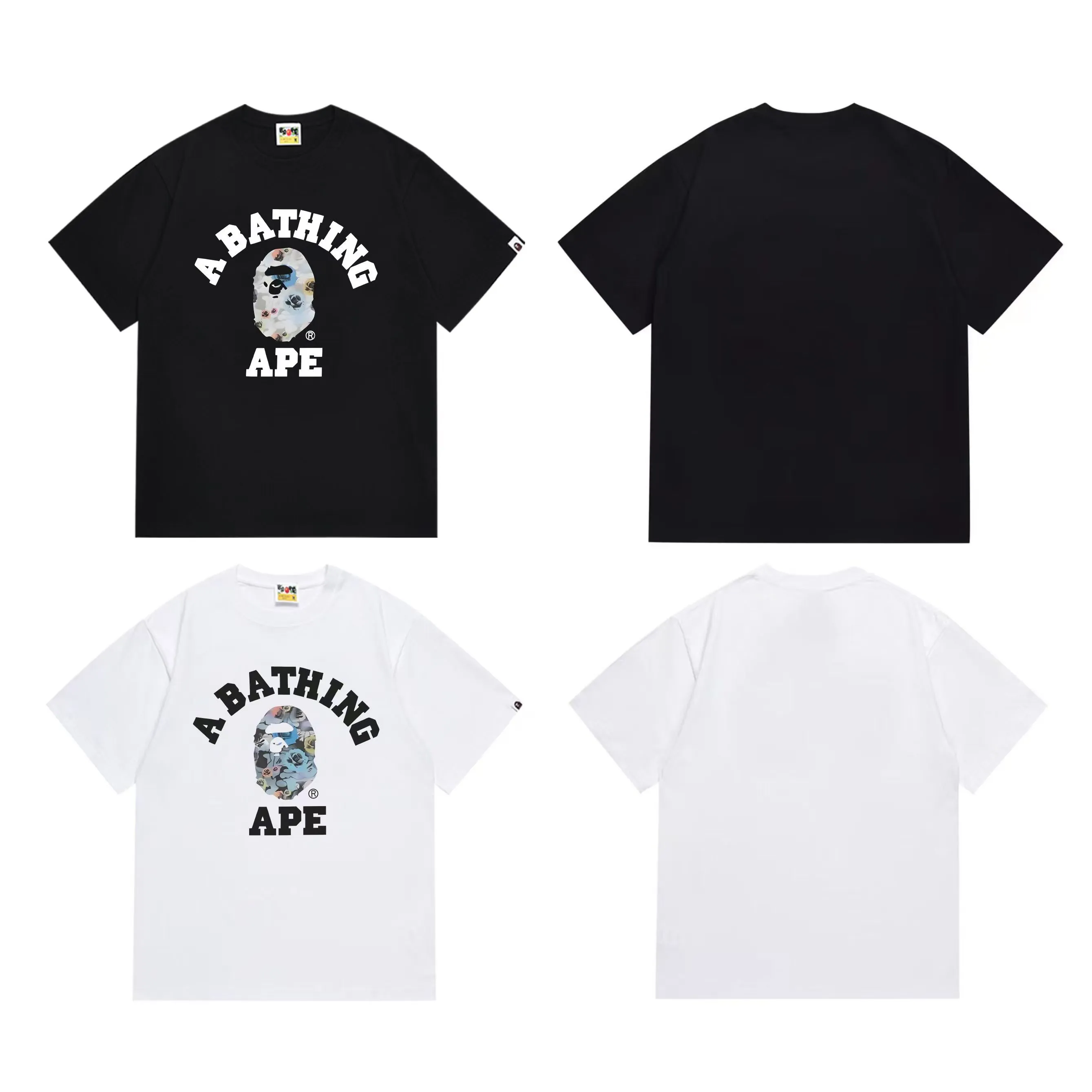 SC293#p110💰 (top version) BAPE uses 260 grams of high-quality high-weave pure cotton fabric, double yarn combed, soft and non-pilling texture, imported environmentally friendly printing glue, bright and three-dimensional pattern, quality 💥Same style for men and women, the upper body is fashionable Color: black white Size: S M L XL XXL
