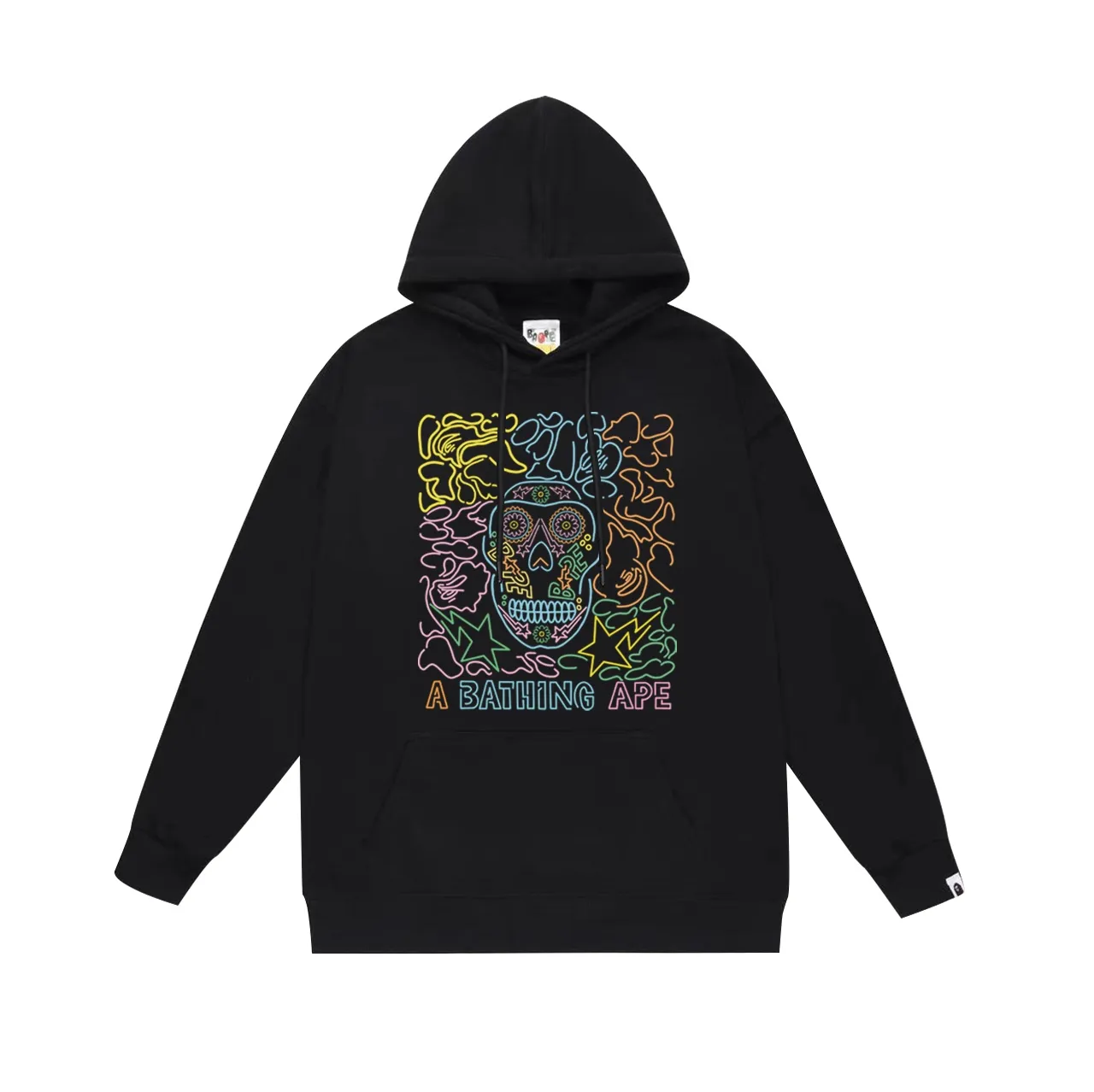 Model No. SC621#terry p160 plus velvet p180💰 (top version) BAPE ape head letter printed hooded sweatshirt. Made of 380g large terry 430g silver fox velvet (drop shoulder large version) fabric. The texture is soft and non-pilling. Imported environmentally friendly printing glue. The pattern is bright and three-dimensional. Quality💥Same style for men and women. The upper body is trendy. Color: black white gray Size: S M L XL XXL