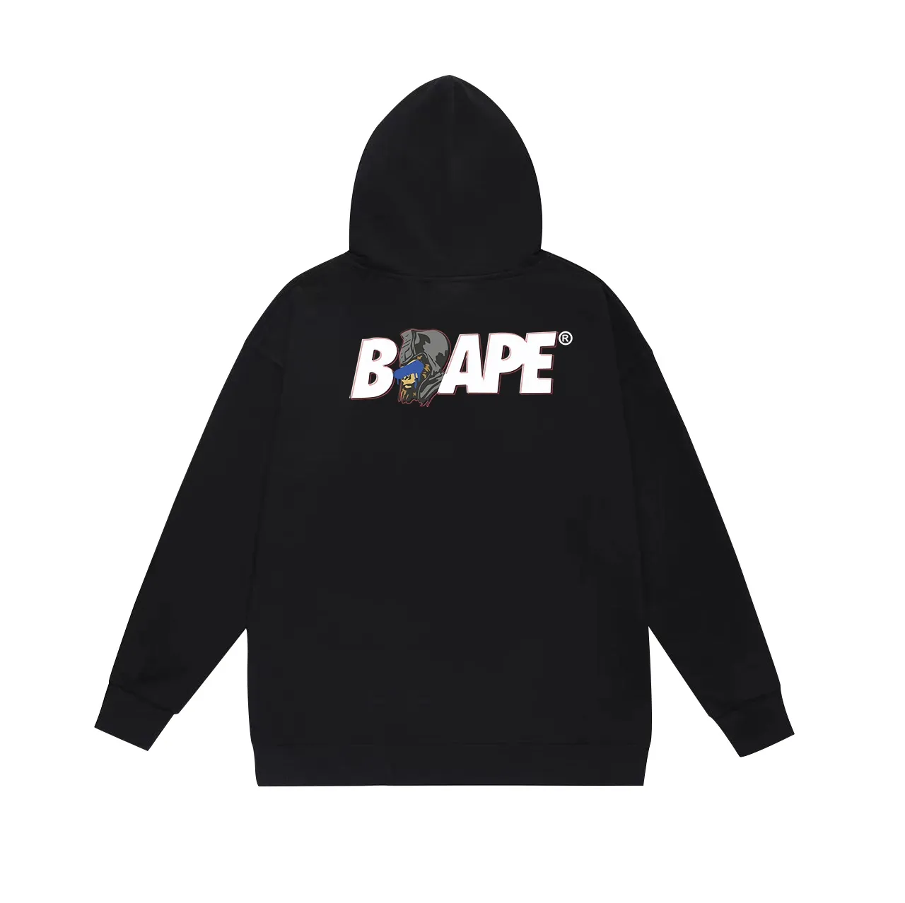Model number SC631#terry p160 plus velvet p180💰 (top version) BAPE✖️GENERAL SPLAY camouflage ape head general double-sided printed hooded sweatshirt. Made of 380g large terry 430g silver fox velvet (drop shoulder large version) fabric. The texture is soft and non-pilling. Imported environmentally friendly printing glue. The pattern is bright and three-dimensional. Quality💥Same style for men and women. The upper body is trendy. Color: black white gray Size: S M L XL XXL