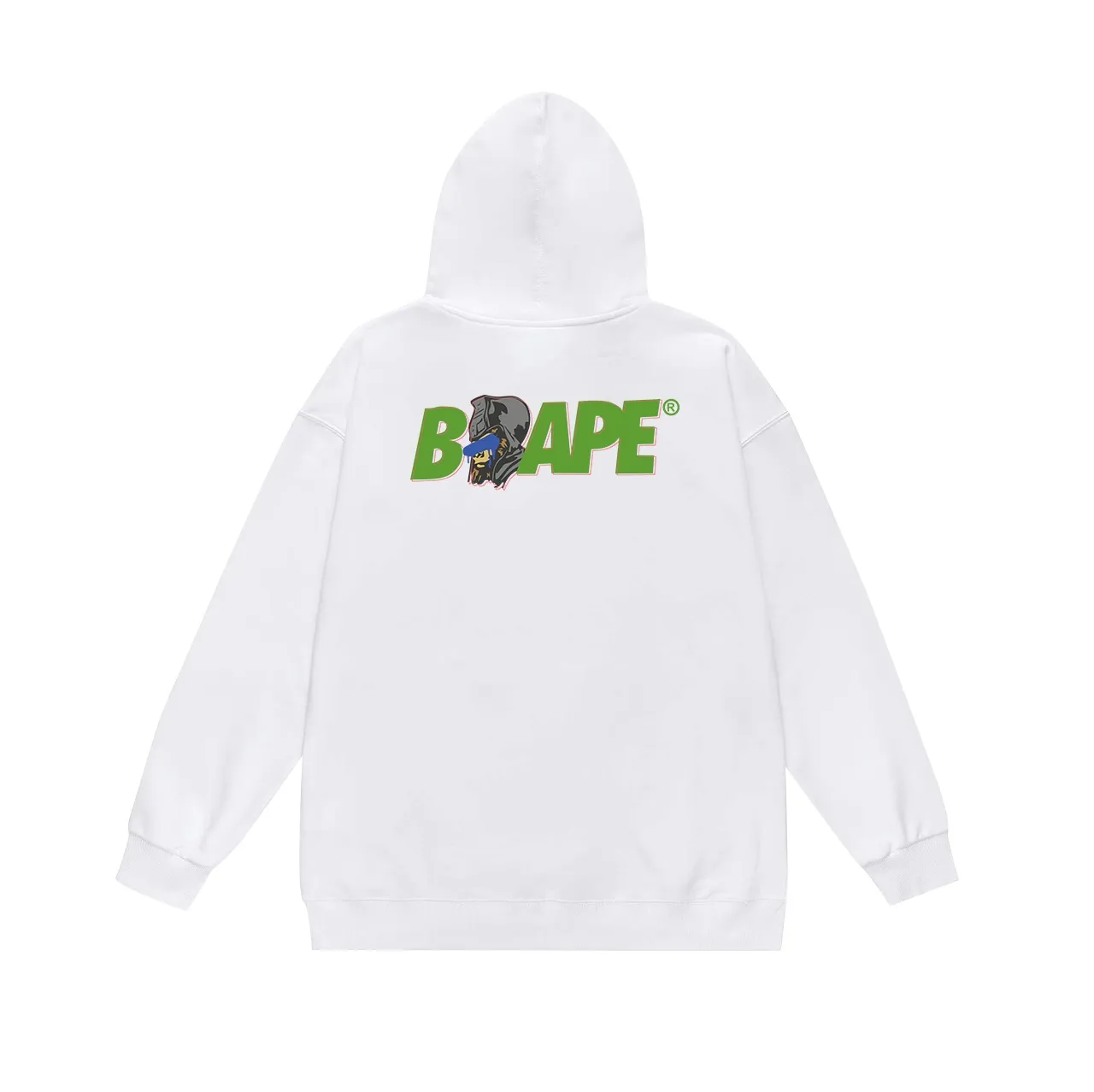 Model number SC631#terry p160 plus velvet p180💰 (top version) BAPE✖️GENERAL SPLAY camouflage ape head general double-sided printed hooded sweatshirt. Made of 380g large terry 430g silver fox velvet (drop shoulder large version) fabric. The texture is soft and non-pilling. Imported environmentally friendly printing glue. The pattern is bright and three-dimensional. Quality💥Same style for men and women. The upper body is trendy. Color: black white gray Size: S M L XL XXL