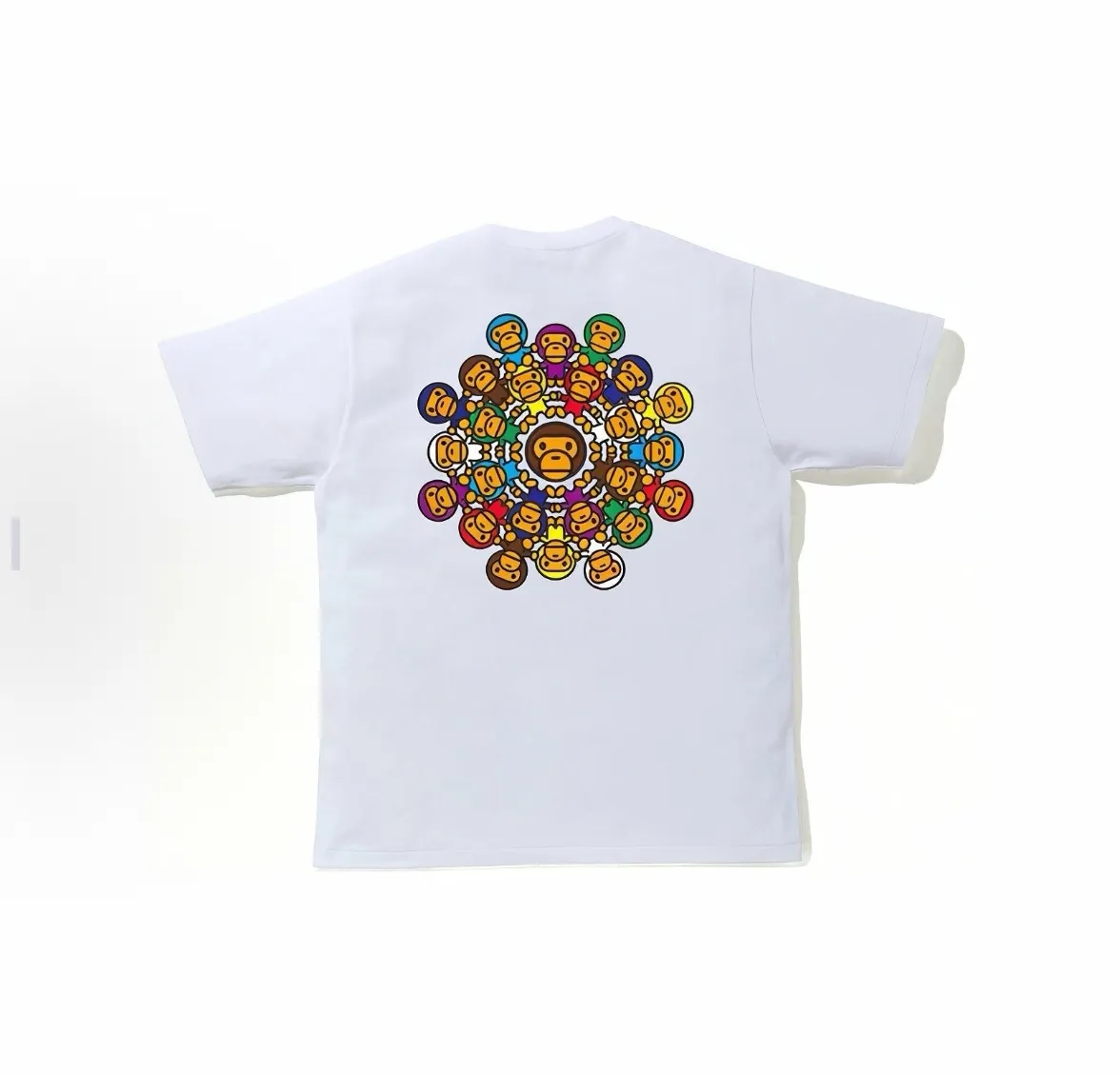 P110 001021 BAPE Milo circle printed short-sleeved T-shirt, same style for men and women, size smlxlxxl, black and white