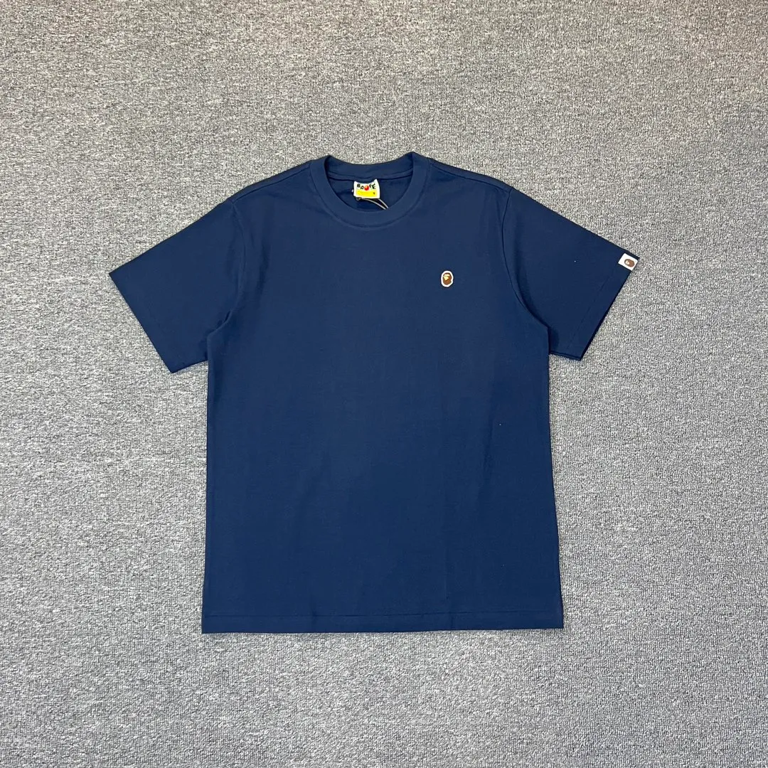 💰140 BAPE classic embroidered ape badge ZP version 280g weight linen cotton fabric Couple model: S-XXL [Black White Rice Apricot Navy]
