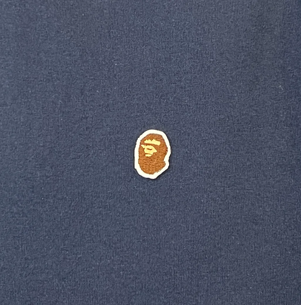 💰140 BAPE classic embroidered ape badge ZP version 280g weight linen cotton fabric Couple model: S-XXL [Black White Rice Apricot Navy]