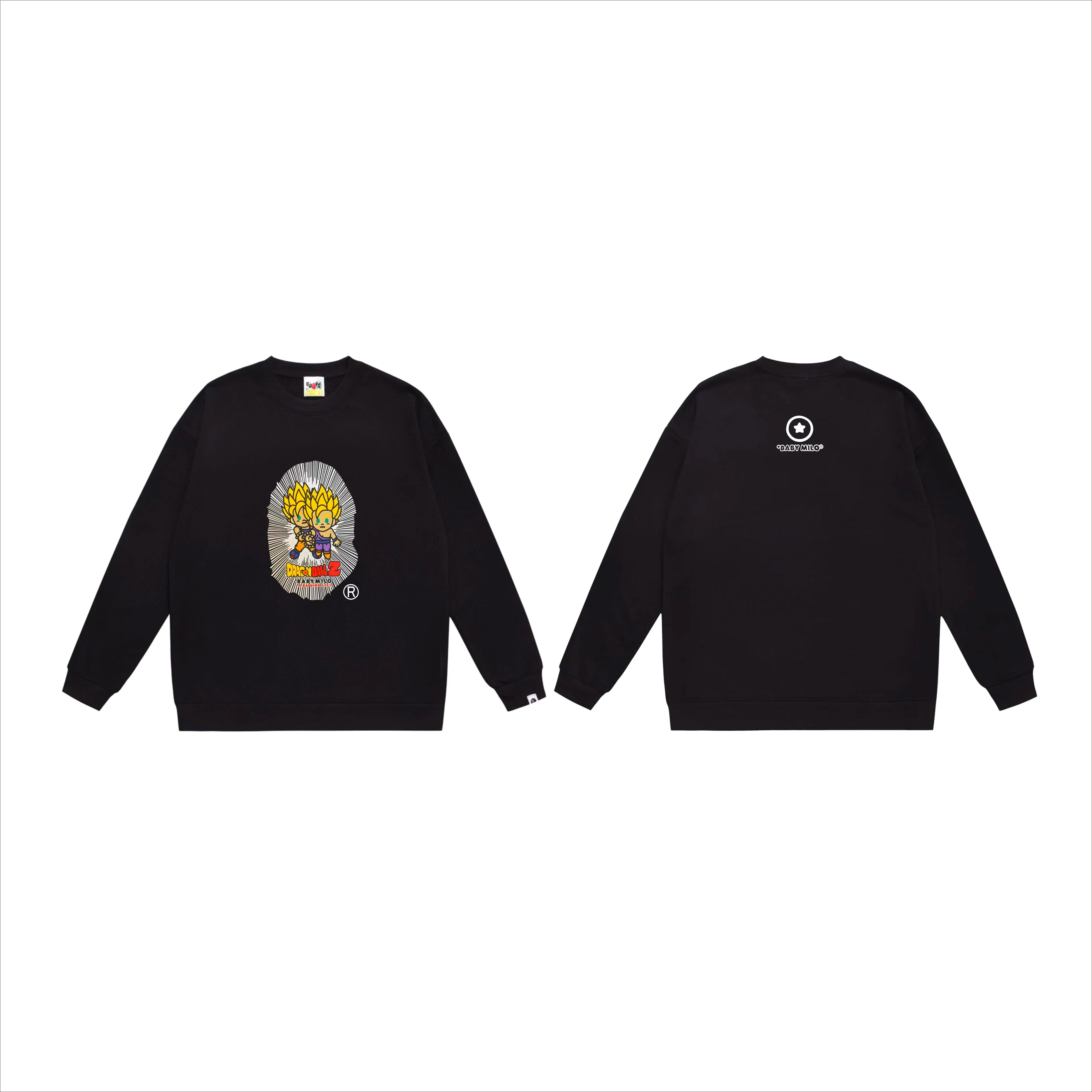 P170 model number SC555# terry 80 plus velvet 85 (top version) BAPE Dragon Ball co-branded Super Saiyan Great Ape human head printed pattern round neck sweatshirt Made of 350g large terry (drop shoulder large version) fabric, soft texture and no pilling Imported environmentally friendly printing glue The pattern is bright and three-dimensional Quality 💥Same style for men and women The upper body is trendy Color: black white gray Size: S M L XL XXL