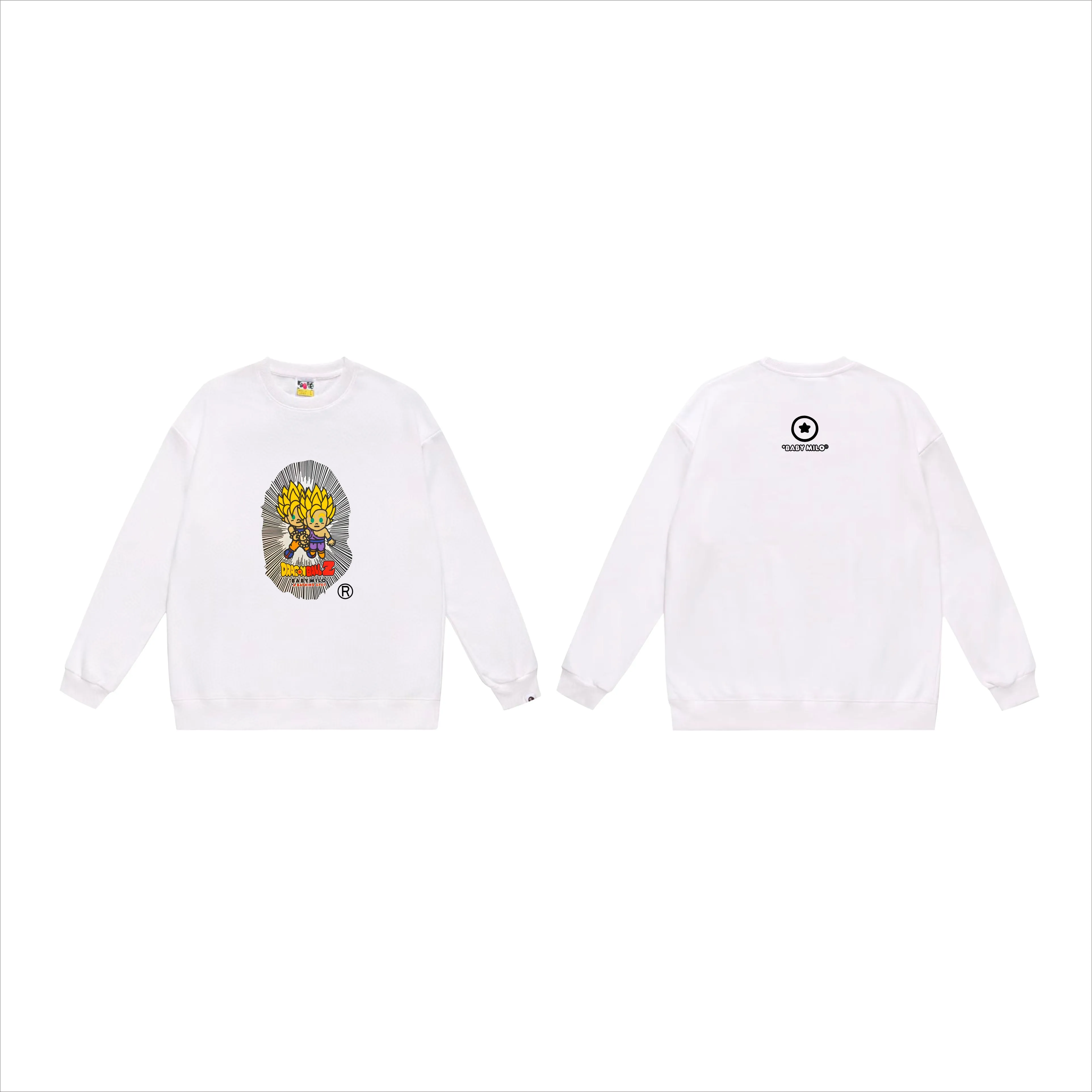 P170 model number SC555# terry 80 plus velvet 85 (top version) BAPE Dragon Ball co-branded Super Saiyan Great Ape human head printed pattern round neck sweatshirt Made of 350g large terry (drop shoulder large version) fabric, soft texture and no pilling Imported environmentally friendly printing glue The pattern is bright and three-dimensional Quality 💥Same style for men and women The upper body is trendy Color: black white gray Size: S M L XL XXL