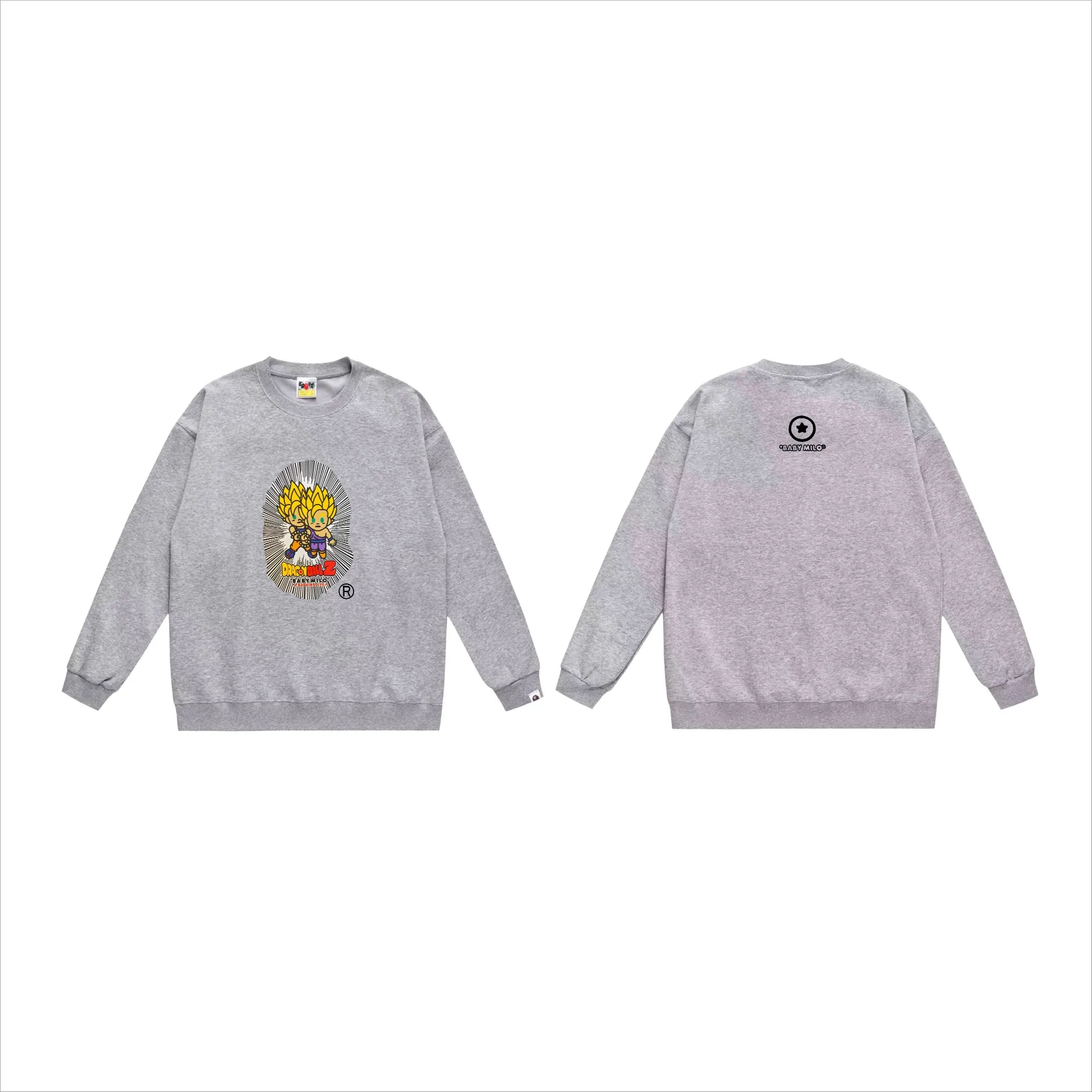 P170 model number SC555# terry 80 plus velvet 85 (top version) BAPE Dragon Ball co-branded Super Saiyan Great Ape human head printed pattern round neck sweatshirt Made of 350g large terry (drop shoulder large version) fabric, soft texture and no pilling Imported environmentally friendly printing glue The pattern is bright and three-dimensional Quality 💥Same style for men and women The upper body is trendy Color: black white gray Size: S M L XL XXL