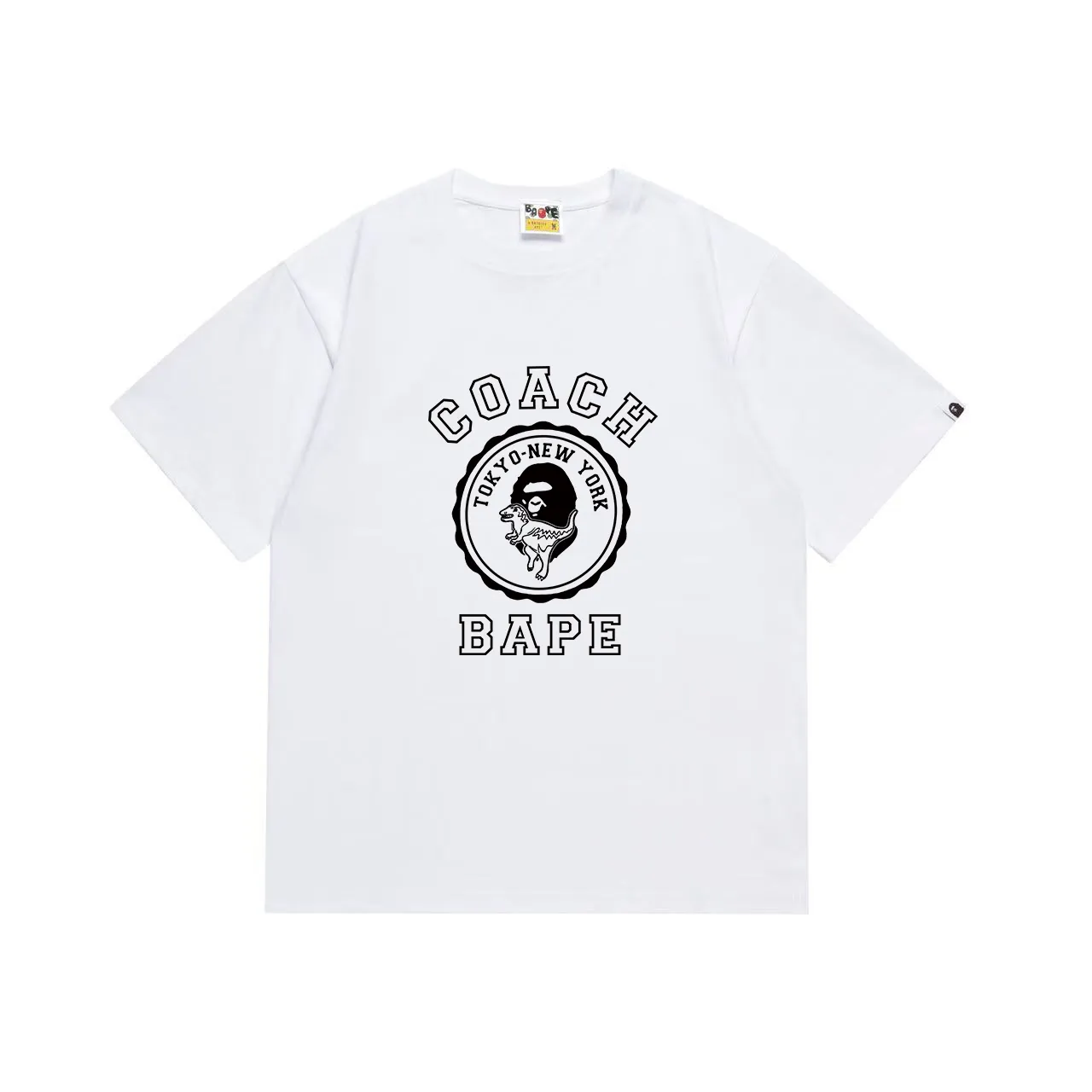 SC1029#p110💰 (top version) BAPE uses 260 grams of high-quality high-weave pure cotton fabric, double yarn combed, soft texture and no pilling, imported environmentally friendly printing glue, bright and three-dimensional pattern, quality 💥Same style for men and women, the upper body is fashionable Color: black white Size: S M L XL XXL