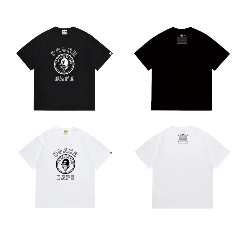 SC1029#p110💰 (top version) BAPE uses 260 grams of high-quality high-weave pure cotton fabric, double yarn combed, soft texture and no pilling, imported environmentally friendly printing glue, bright and three-dimensional pattern, quality 💥Same style for men and women, the upper body is fashionable Color: black white Size: S M L XL XXL