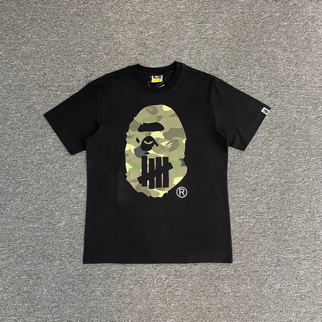 💰140 Bape✖️UNDFATED joint green camouflage great ape custom fabric 280g couple style: S-XXL [black white]