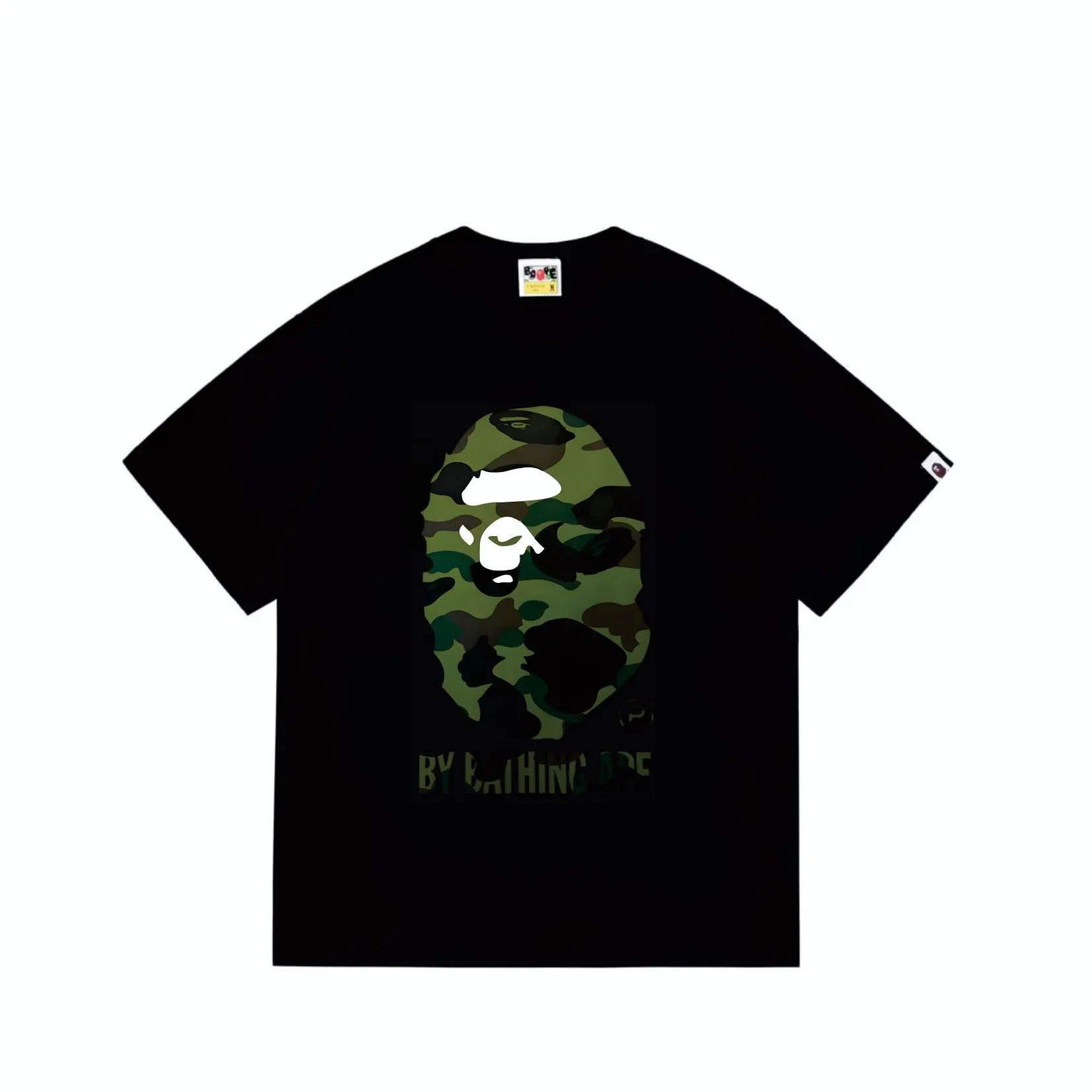 SC260#p110💰 (top version) BAPE classic great ape print camouflage short-sleeved T-shirt. Made of 260 grams of high-quality high-weave pure cotton fabric. Double yarn combed, soft texture and no pilling. Imported environmentally friendly printing glue. Bright and three-dimensional pattern. Quality💥Same style for men and women. The upper body is trendy. Color: black and yellow, white and yellow, black and green, white and green. Size: S M L XL XXL