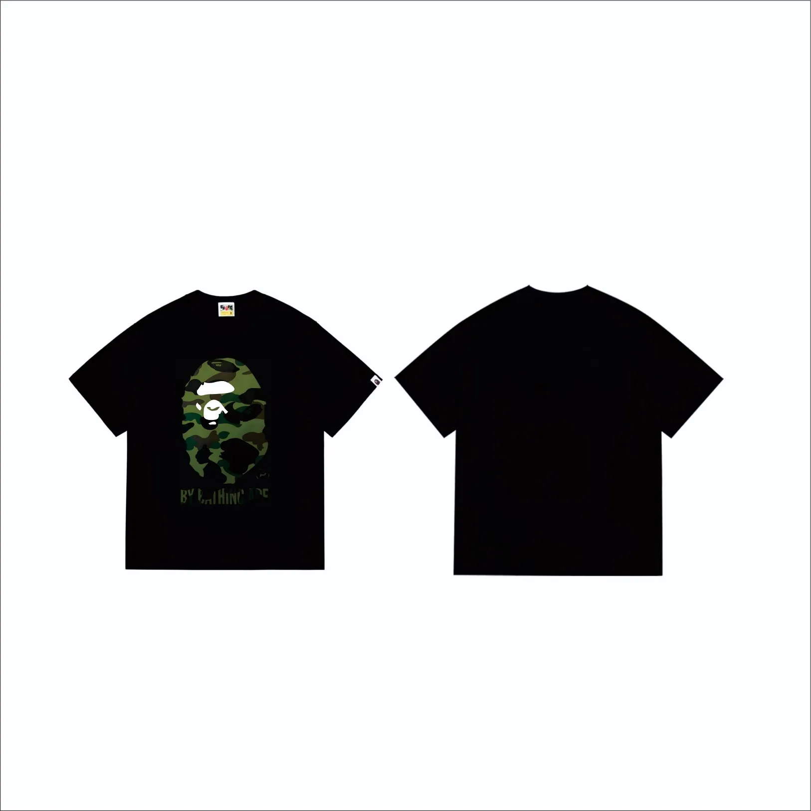 SC260#p110💰 (top version) BAPE classic great ape print camouflage short-sleeved T-shirt. Made of 260 grams of high-quality high-weave pure cotton fabric. Double yarn combed, soft texture and no pilling. Imported environmentally friendly printing glue. Bright and three-dimensional pattern. Quality💥Same style for men and women. The upper body is trendy. Color: black and yellow, white and yellow, black and green, white and green. Size: S M L XL XXL
