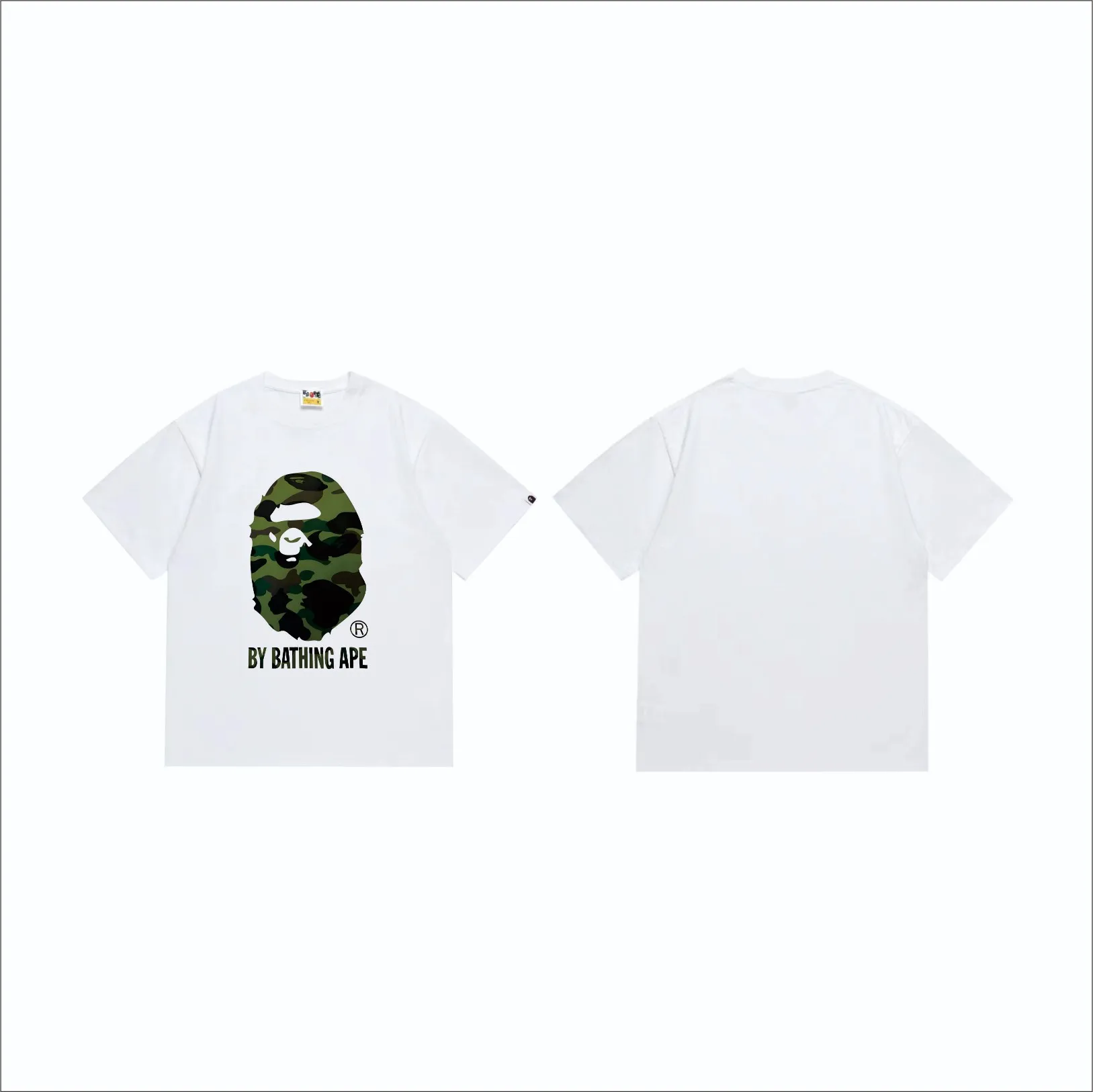 SC260#p110💰 (top version) BAPE classic great ape print camouflage short-sleeved T-shirt. Made of 260 grams of high-quality high-weave pure cotton fabric. Double yarn combed, soft texture and no pilling. Imported environmentally friendly printing glue. Bright and three-dimensional pattern. Quality💥Same style for men and women. The upper body is trendy. Color: black and yellow, white and yellow, black and green, white and green. Size: S M L XL XXL