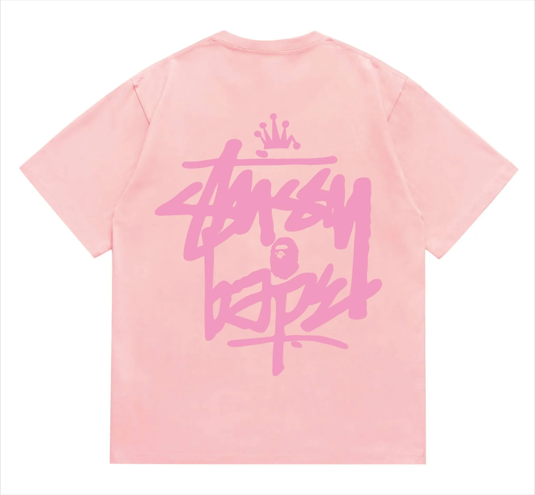 SC208#p110💰 (top version) BAPE×Stussy co-branded Stussy letter ape print T-shirt Made of 260 grams of high-quality high-weave pure cotton fabric, double yarn combed, soft texture and no pilling Imported environmentally friendly printing glue, bright and three-dimensional pattern, quality 💥Same style for men and women, the upper body is fashionable Color: black and yellow, gray and yellow, pink and yellow, red and yellow, white and yellow, black pink, gray powder, pink, red pink, white powder Black and white Gray and white Pink and white Red and white White and black Gray and black Pink and black Red and black Size: S M L XL XXL