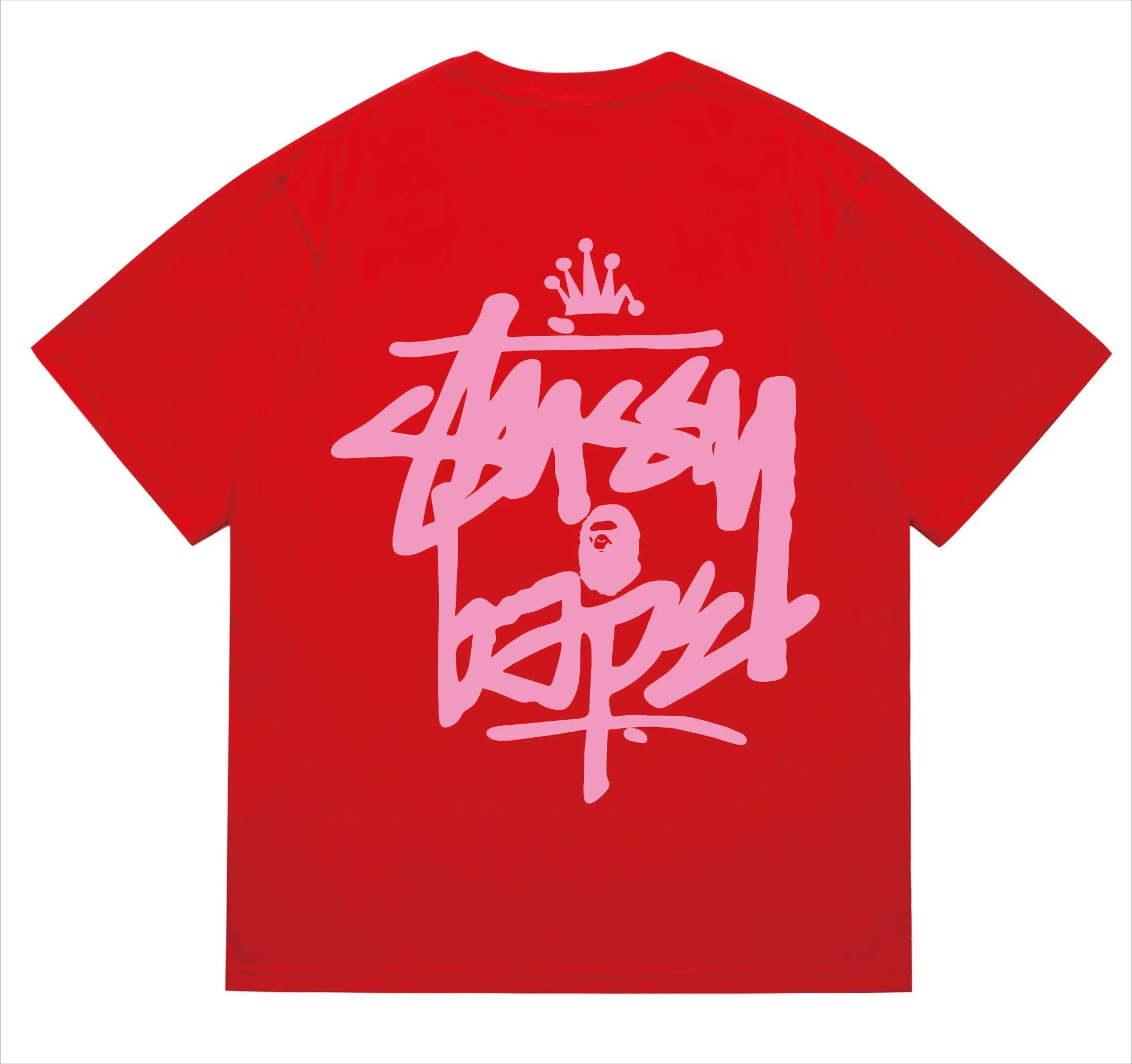 SC208#p110💰 (top version) BAPE×Stussy co-branded Stussy letter ape print T-shirt Made of 260 grams of high-quality high-weave pure cotton fabric, double yarn combed, soft texture and no pilling Imported environmentally friendly printing glue, bright and three-dimensional pattern, quality 💥Same style for men and women, the upper body is fashionable Color: black and yellow, gray and yellow, pink and yellow, red and yellow, white and yellow, black pink, gray powder, pink, red pink, white powder Black and white Gray and white Pink and white Red and white White and black Gray and black Pink and black Red and black Size: S M L XL XXL