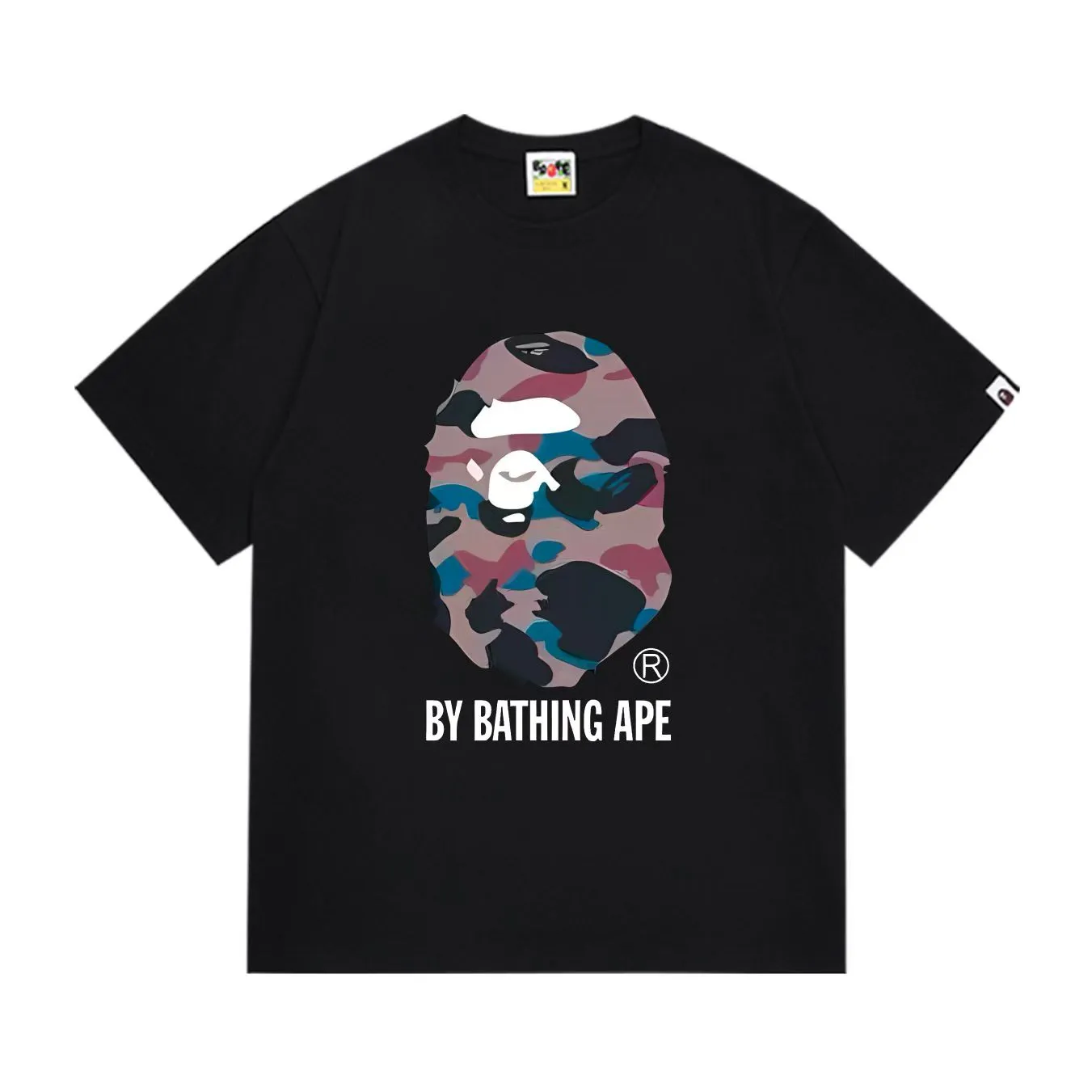 SC283#p110💰 (top version) BAPE uses 260 grams of high-quality high-weave pure cotton fabric, double yarn combed, soft and non-pilling texture, imported environmentally friendly printing glue, bright and three-dimensional pattern, quality 💥Same style for men and women, the upper body is trendy Color: Black White Size: S M L XL XXL