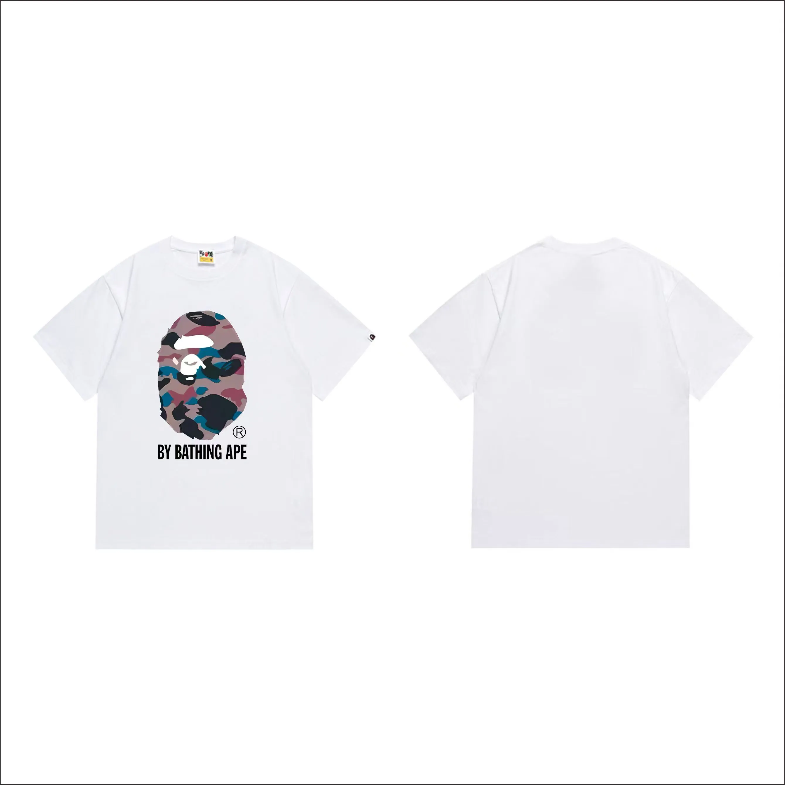 SC283#p110💰 (top version) BAPE uses 260 grams of high-quality high-weave pure cotton fabric, double yarn combed, soft and non-pilling texture, imported environmentally friendly printing glue, bright and three-dimensional pattern, quality 💥Same style for men and women, the upper body is trendy Color: Black White Size: S M L XL XXL
