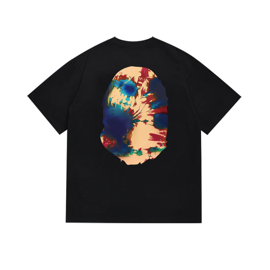 P110 SC015# (top version) Bape's new summer trendy brand ape-man animation printed short-sleeved T-shirt, fashionable men's and women's popular casual half-sleeved shirt. Made of 260 grams of high-quality high-weave pure cotton fabric, double yarn combed, soft texture and no pilling. Imported environmentally friendly printing glue, bright and three-dimensional pattern, quality 💥Same style for men and women. The upper body is trendy. Color: black and white. Size: S M L XL XXL
