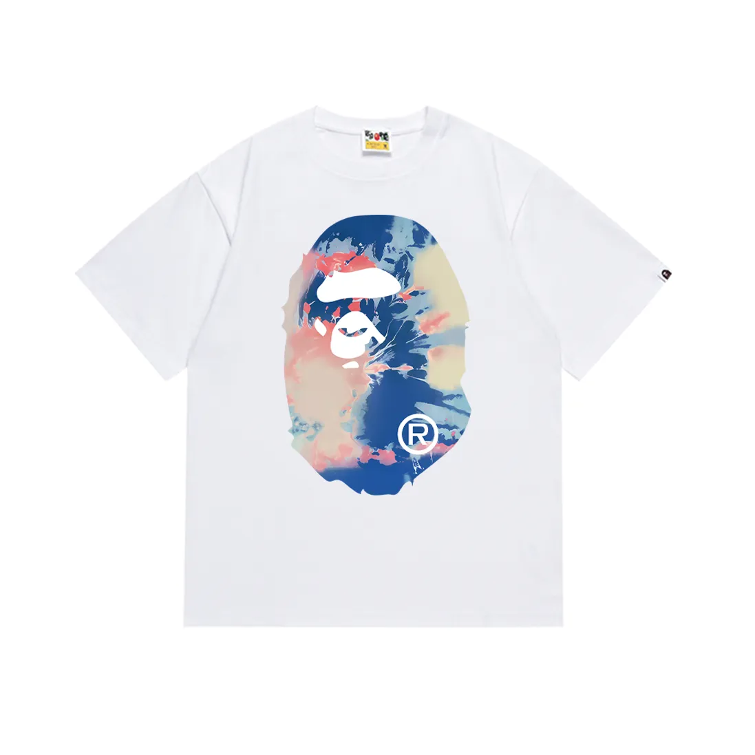 P110 SC015# (top version) Bape's new summer trendy brand ape-man animation printed short-sleeved T-shirt, fashionable men's and women's popular casual half-sleeved shirt. Made of 260 grams of high-quality high-weave pure cotton fabric, double yarn combed, soft texture and no pilling. Imported environmentally friendly printing glue, bright and three-dimensional pattern, quality 💥Same style for men and women. The upper body is trendy. Color: black and white. Size: S M L XL XXL