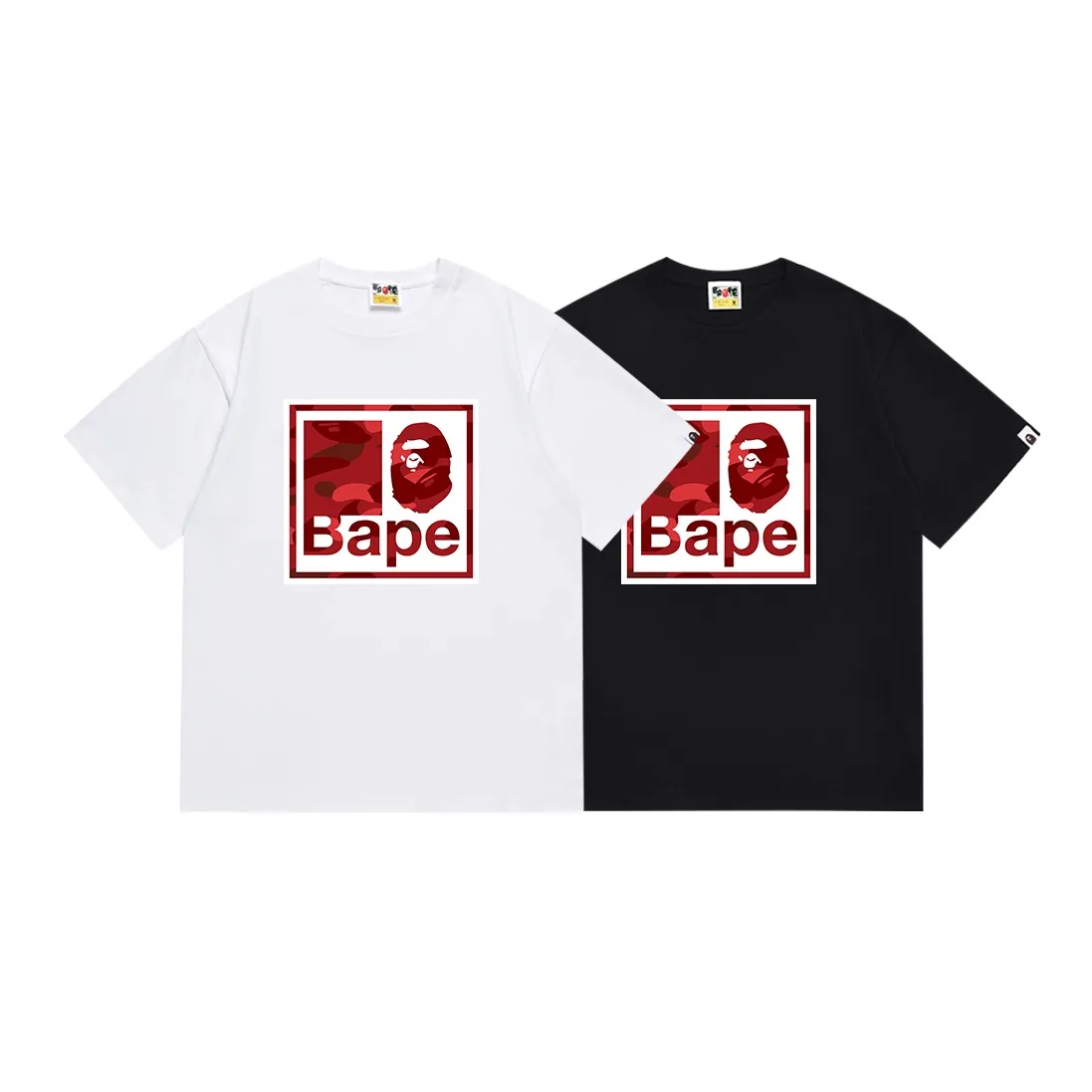 SC106#p110💰 (top version) BAPE camouflage ape head letter printed short-sleeved T-shirt Made of 260 grams of high-quality high-weave pure cotton fabric, double yarn combed, soft and non-pilling texture, imported environmentally friendly printing glue, bright and three-dimensional pattern, quality 💥Same style for men and women, the upper body is fashionable Color: black and purple, white and purple, black and blue, white and blue, black and red, white and red Size: S M L XL XXL