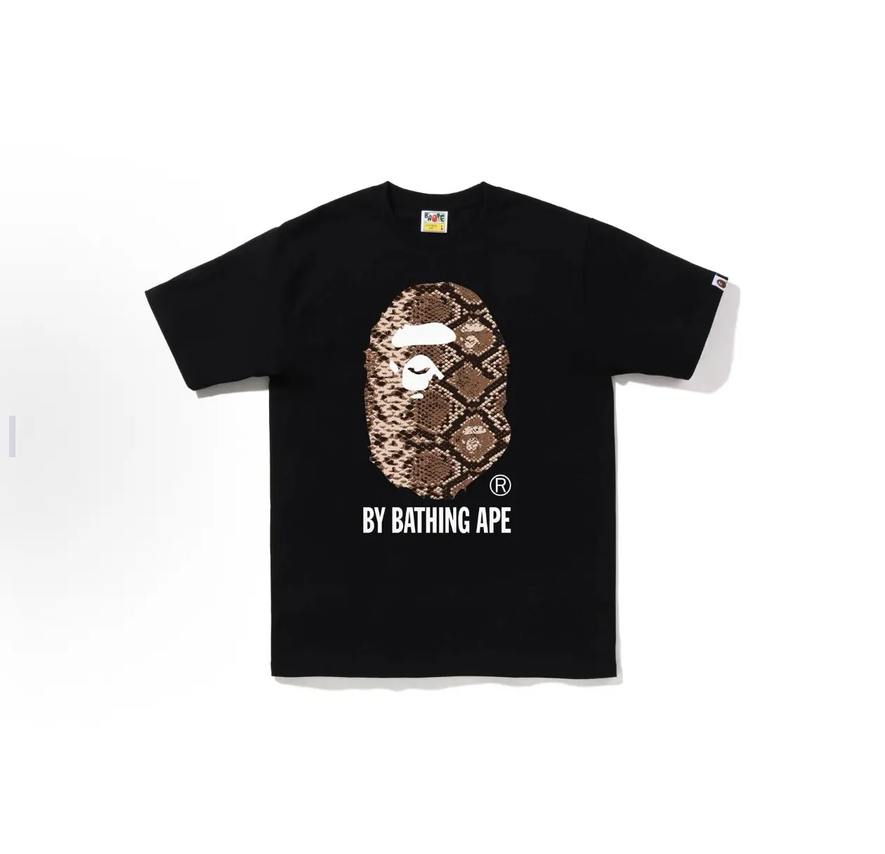 P110 001206 BAPE ape letter logo printed round neck short-sleeved T-shirt, same style for men and women, size smlxlxxl, black brown, white brown, black gray, white gray