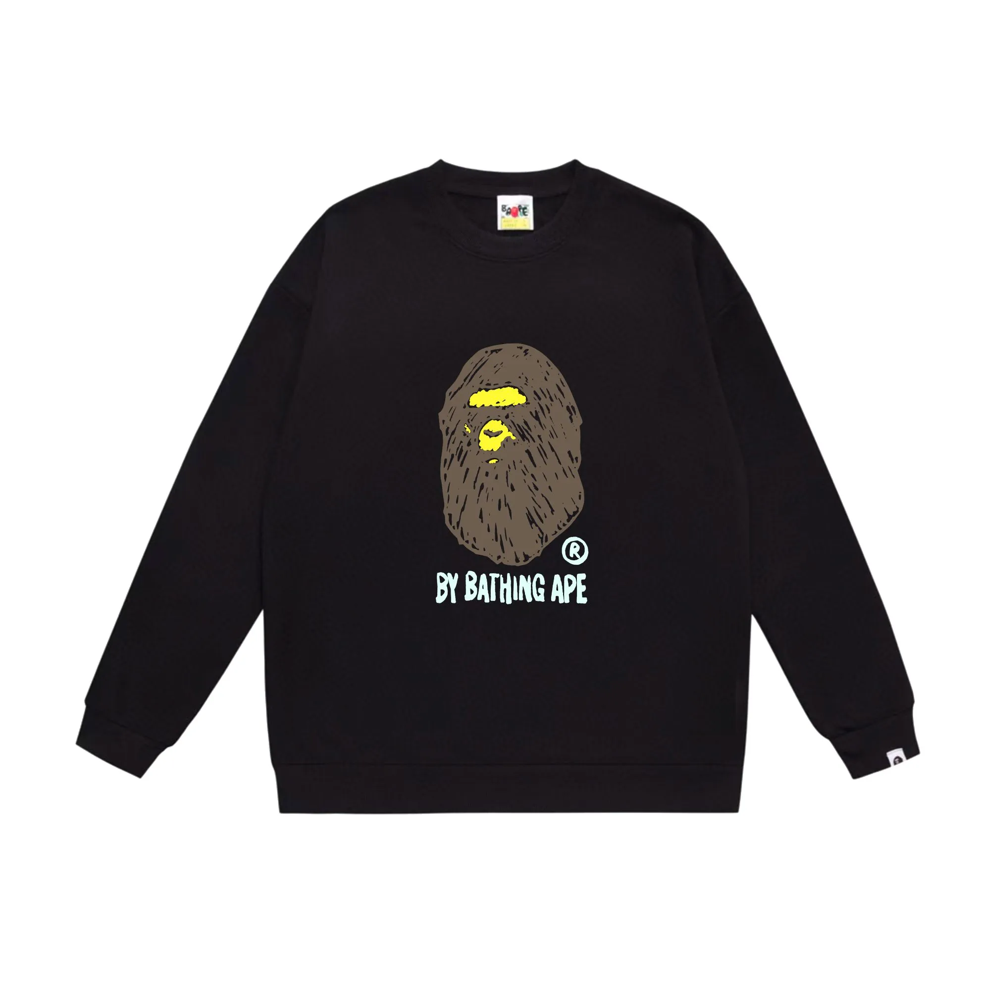 P170 model number SC541# terry 80 plus velvet 85 (top version) BAPE FANS SCARF DRAW hand-painted graffiti ape head letter print pattern round neck sweatshirt Made of 350 grams of large terry (drop shoulder large version) fabric, soft and non-pilling texture, imported environmentally friendly printing glue, bright and three-dimensional pattern, quality 💥Same style for men and women, the upper body is fashionable Color: black white gray Size: S M L XL XXL