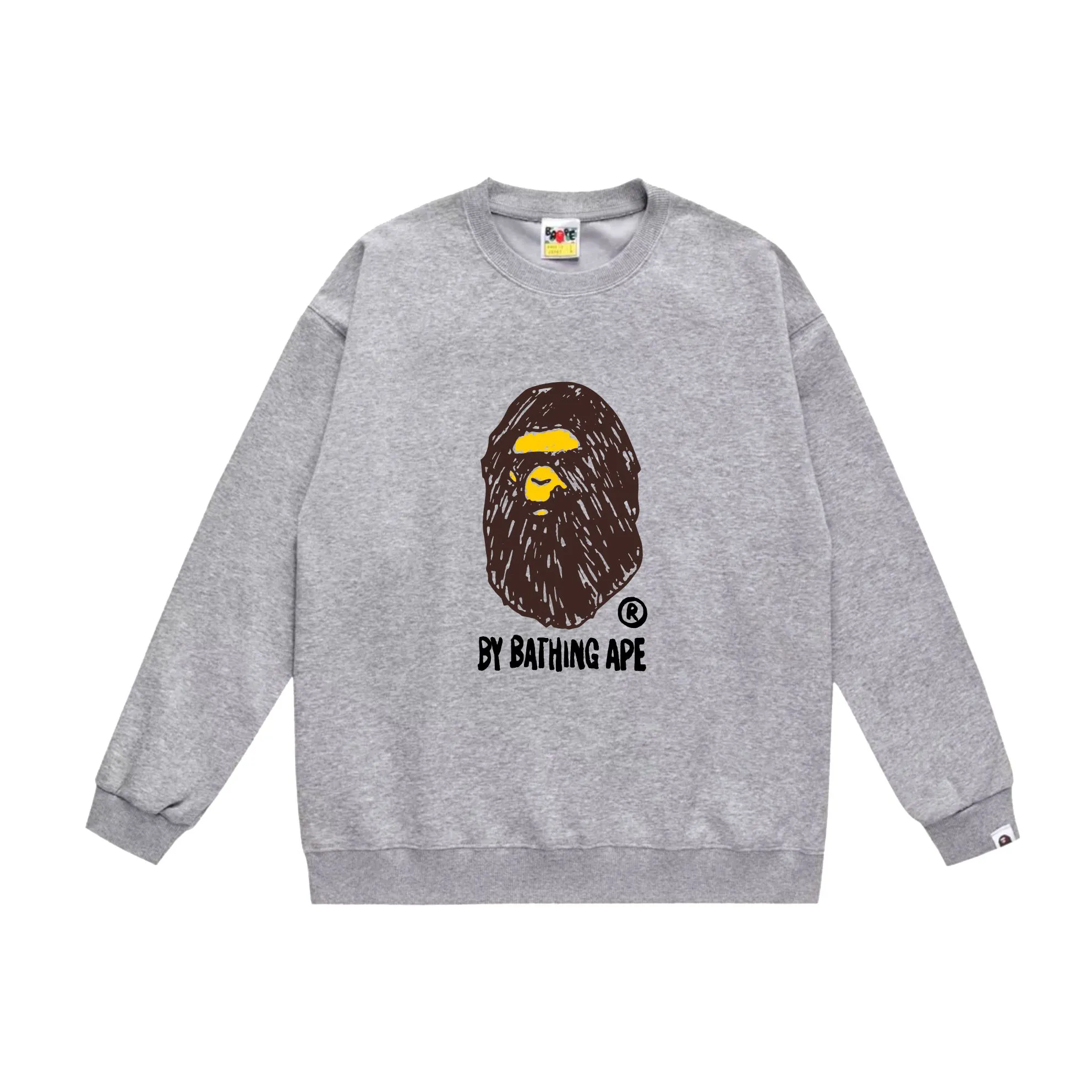P170 model number SC541# terry 80 plus velvet 85 (top version) BAPE FANS SCARF DRAW hand-painted graffiti ape head letter print pattern round neck sweatshirt Made of 350 grams of large terry (drop shoulder large version) fabric, soft and non-pilling texture, imported environmentally friendly printing glue, bright and three-dimensional pattern, quality 💥Same style for men and women, the upper body is fashionable Color: black white gray Size: S M L XL XXL