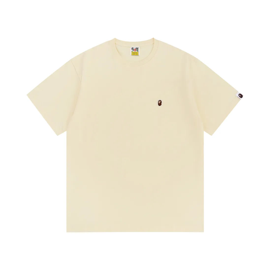 Style No.: SC Short Sleeve-10000#p110💰 BAPE Classic Embroidered Ape Badge Small Label Color: Apricot Grass Green Khaki Dark Gray Orange Red Fluorescent Green Pink Purple Size: S M L XL XXL Weight: 260 grams of pure cotton