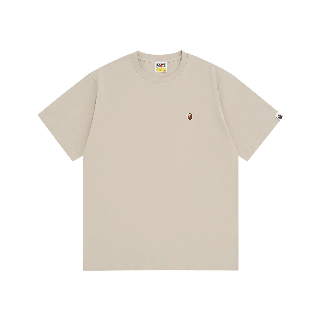 Style No.: SC Short Sleeve-10000#p110💰 BAPE Classic Embroidered Ape Badge Small Label Color: Apricot Grass Green Khaki Dark Gray Orange Red Fluorescent Green Pink Purple Size: S M L XL XXL Weight: 260 grams of pure cotton