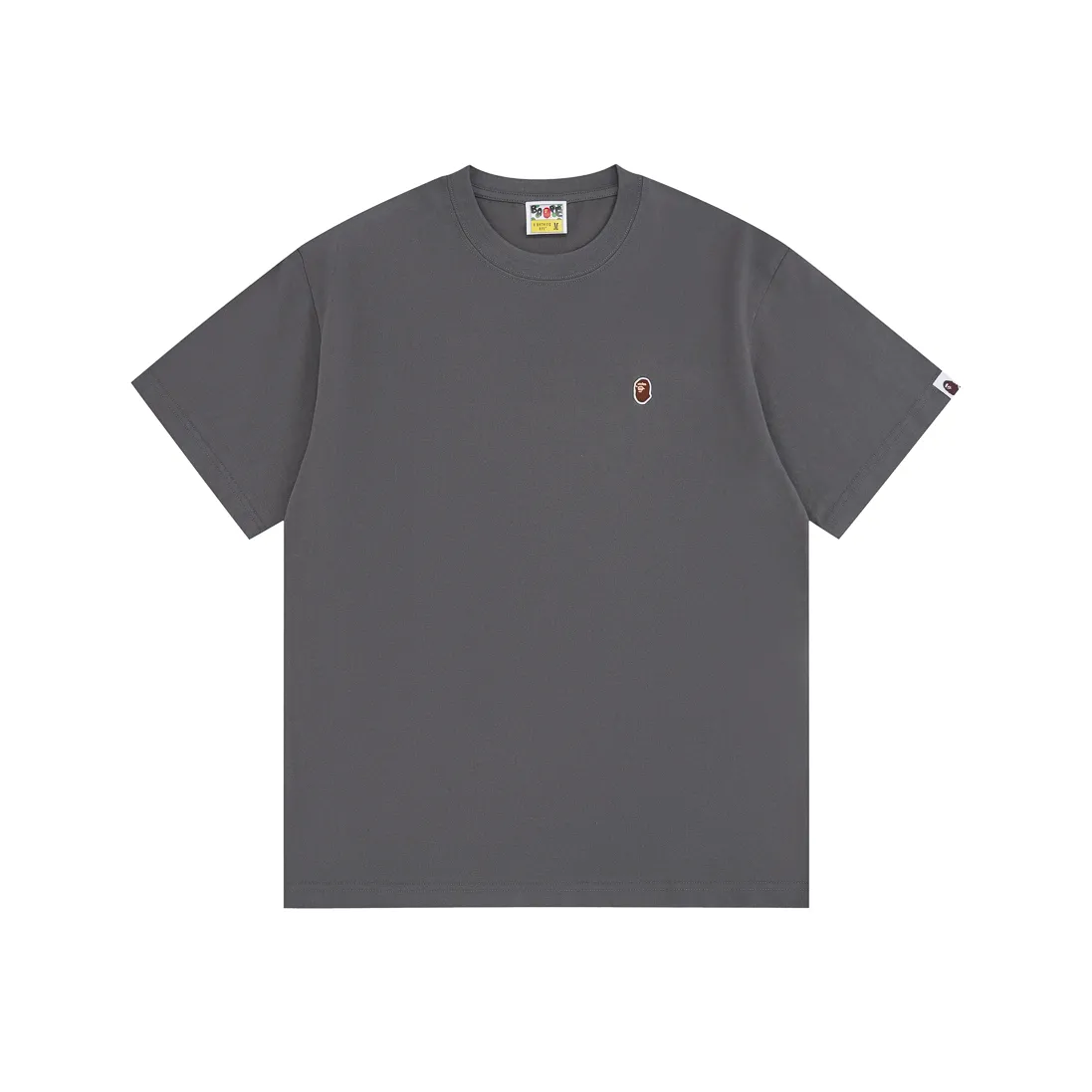 Style No.: SC Short Sleeve-10000#p110💰 BAPE Classic Embroidered Ape Badge Small Label Color: Apricot Grass Green Khaki Dark Gray Orange Red Fluorescent Green Pink Purple Size: S M L XL XXL Weight: 260 grams of pure cotton