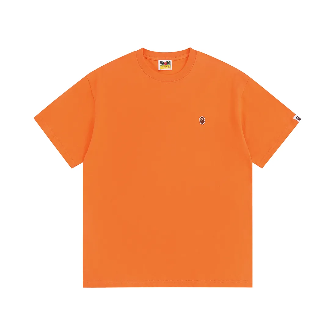 Style No.: SC Short Sleeve-10000#p110💰 BAPE Classic Embroidered Ape Badge Small Label Color: Apricot Grass Green Khaki Dark Gray Orange Red Fluorescent Green Pink Purple Size: S M L XL XXL Weight: 260 grams of pure cotton
