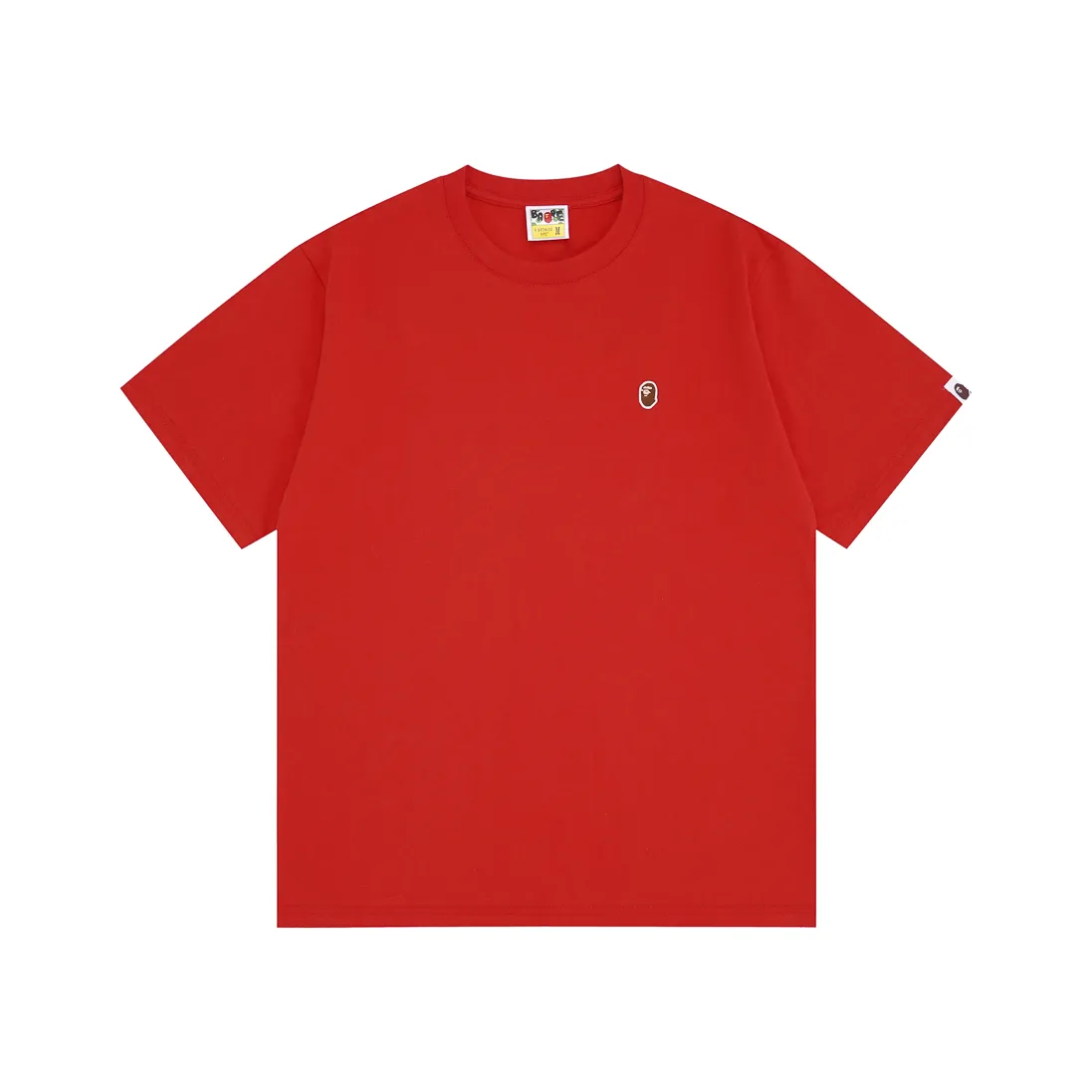 Style No.: SC Short Sleeve-10000#p110💰 BAPE Classic Embroidered Ape Badge Small Label Color: Apricot Grass Green Khaki Dark Gray Orange Red Fluorescent Green Pink Purple Size: S M L XL XXL Weight: 260 grams of pure cotton