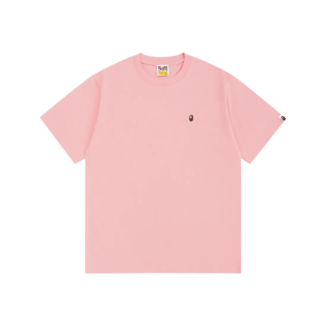 Style No.: SC Short Sleeve-10000#p110💰 BAPE Classic Embroidered Ape Badge Small Label Color: Apricot Grass Green Khaki Dark Gray Orange Red Fluorescent Green Pink Purple Size: S M L XL XXL Weight: 260 grams of pure cotton