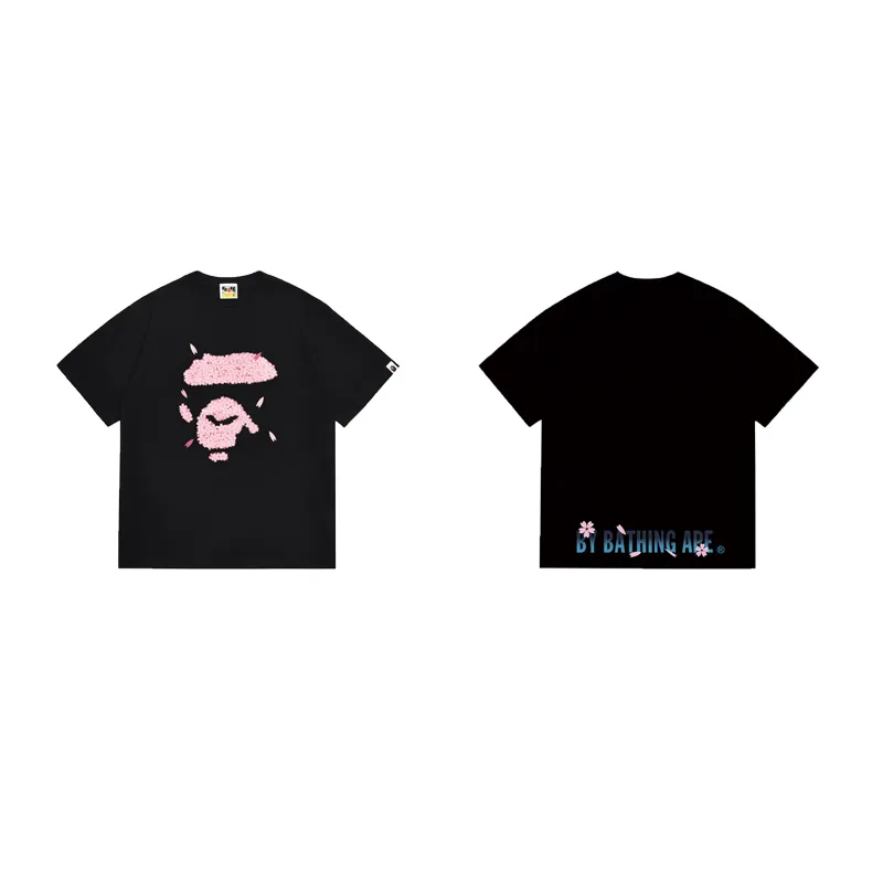 SC1032#p110💰 (top version) BAPE uses 260 grams of high-quality high-weave pure cotton fabric, double yarn combed, soft texture and no pilling, imported environmentally friendly printing glue, bright and three-dimensional pattern, quality 💥Same style for men and women, the upper body is fashionable Color: black white Size: S M L XL XXL
