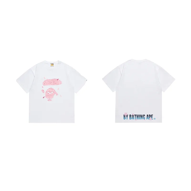 SC1032#p110💰 (top version) BAPE uses 260 grams of high-quality high-weave pure cotton fabric, double yarn combed, soft texture and no pilling, imported environmentally friendly printing glue, bright and three-dimensional pattern, quality 💥Same style for men and women, the upper body is fashionable Color: black white Size: S M L XL XXL
