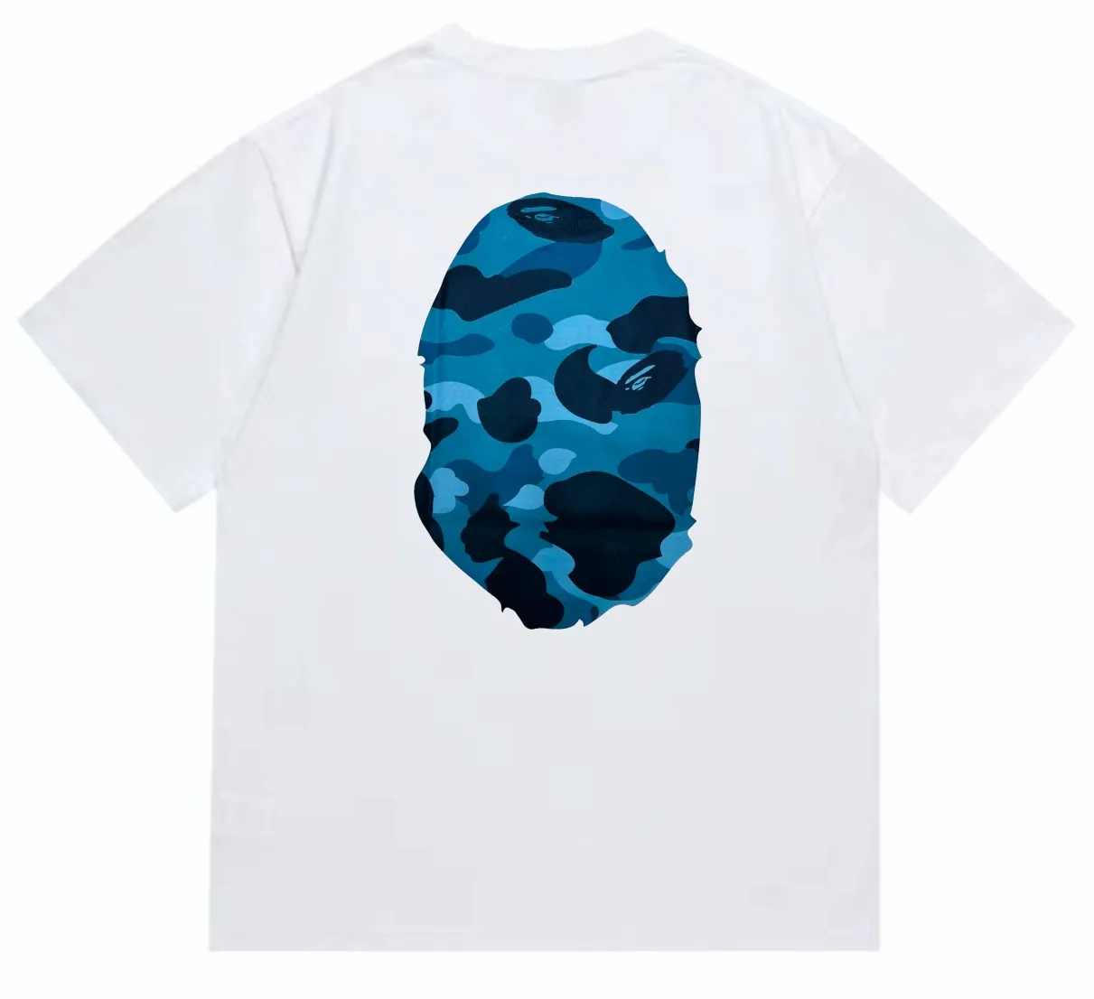 SC252#p110💰 (Top version) BAPE honeycomb camouflage letters great ape head double-sided printed T-shirt. Made of 260 grams of high-quality high-weave pure cotton fabric. Double yarn combed, soft texture and no pilling. Imported environmentally friendly printing glue. The pattern is bright and three-dimensional. The quality is the same for men and women. The upper body is trendy. Color: black and blue, white and blue, black and gray, white and gray. Size: S M L XL XXL
