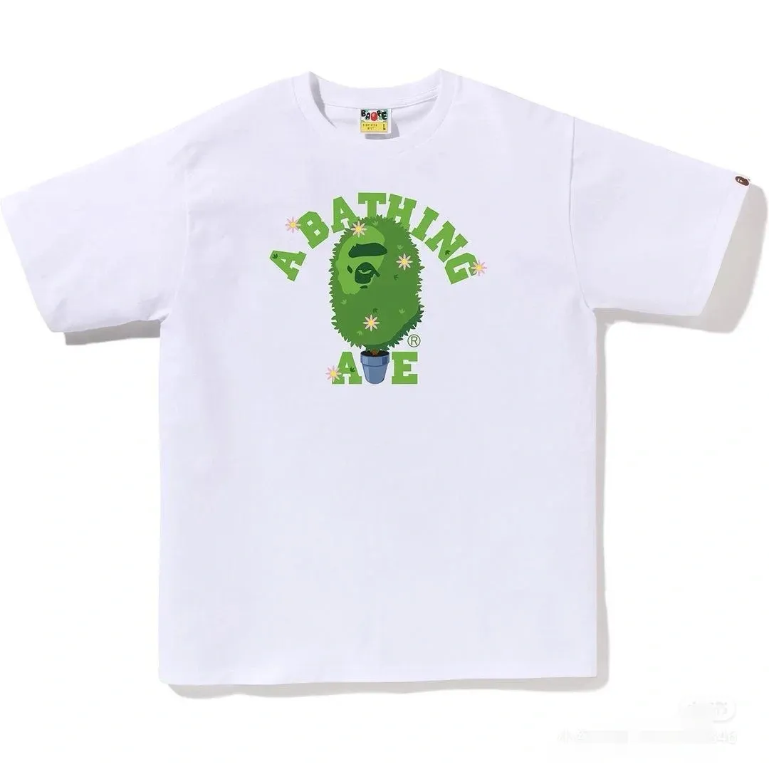 P110 Need 001034 Japanese trendy brand ape-head bape printed short-sleeved T-shirt, same style for men and women, size smlxlxxl, black and white