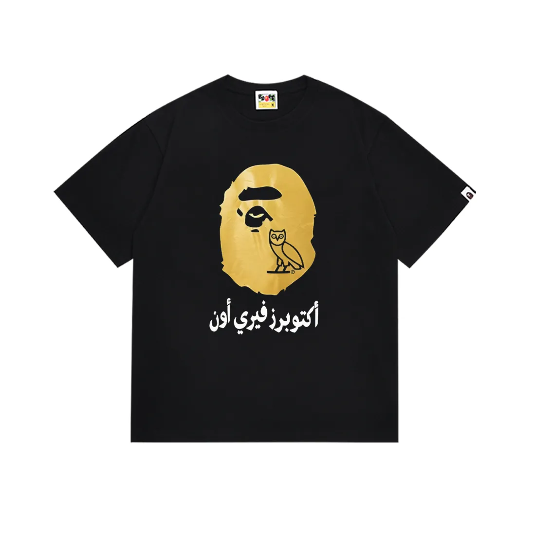 P110 SC010# (top version) BAPE ape head printed short-sleeved T-shirt Japanese trendy brand for men. Made of 260 grams of high-quality high-weave pure cotton fabric. Double yarn combed. The texture is soft and non-pilling. Imported environmentally friendly printing glue. The pattern is bright and three-dimensional. Quality💥Same style for men and women. The upper body is trendy. Color: black and white. Size: S M L XL XXL