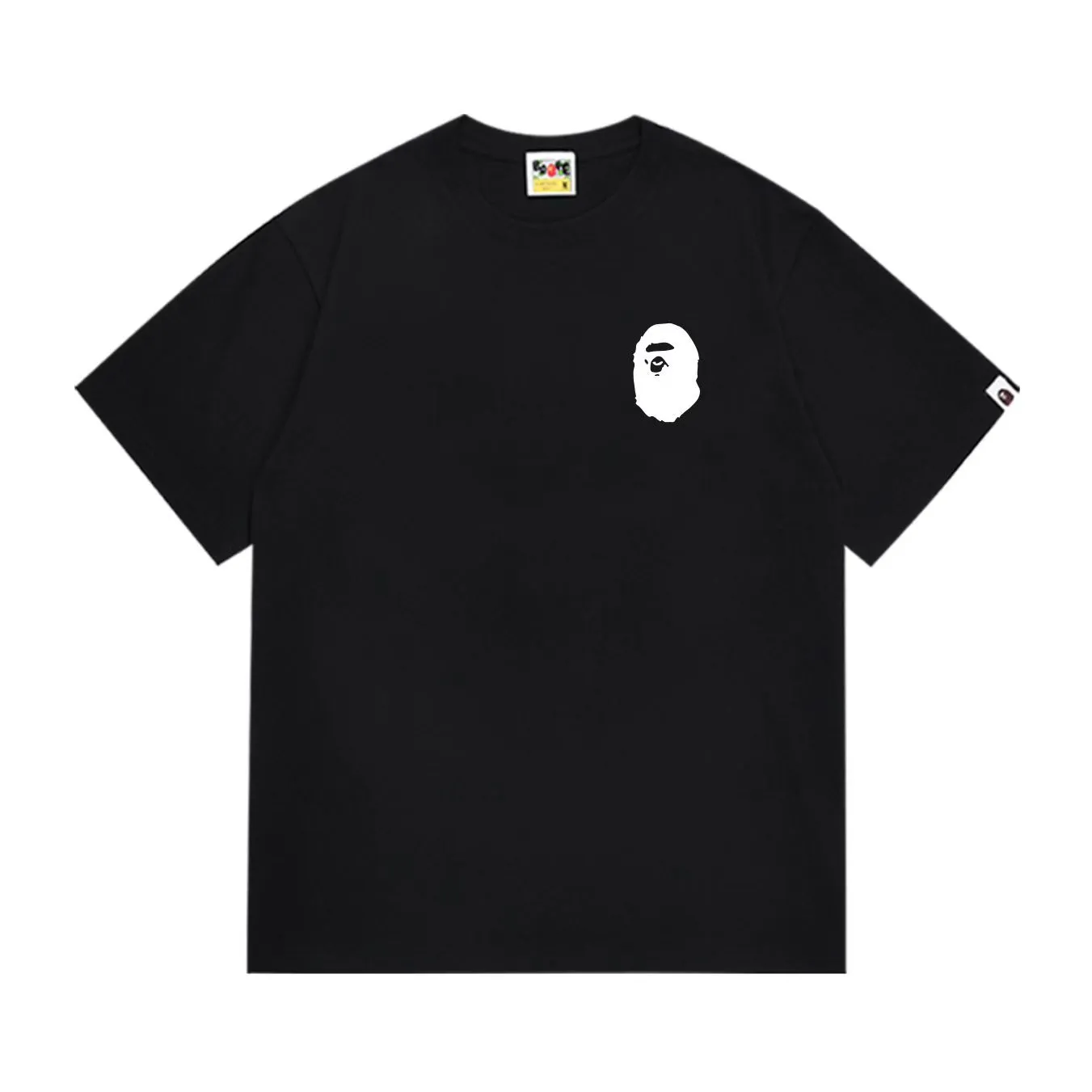 SC1021#p110💰 (top version) BAPE uses 260 grams of high-quality high-weave pure cotton fabric, double yarn combed, soft and non-pilling texture, imported environmentally friendly printing glue, bright and three-dimensional pattern, quality 💥Same style for men and women, the upper body is trendy Color: Black White Size: S M L XL XXL