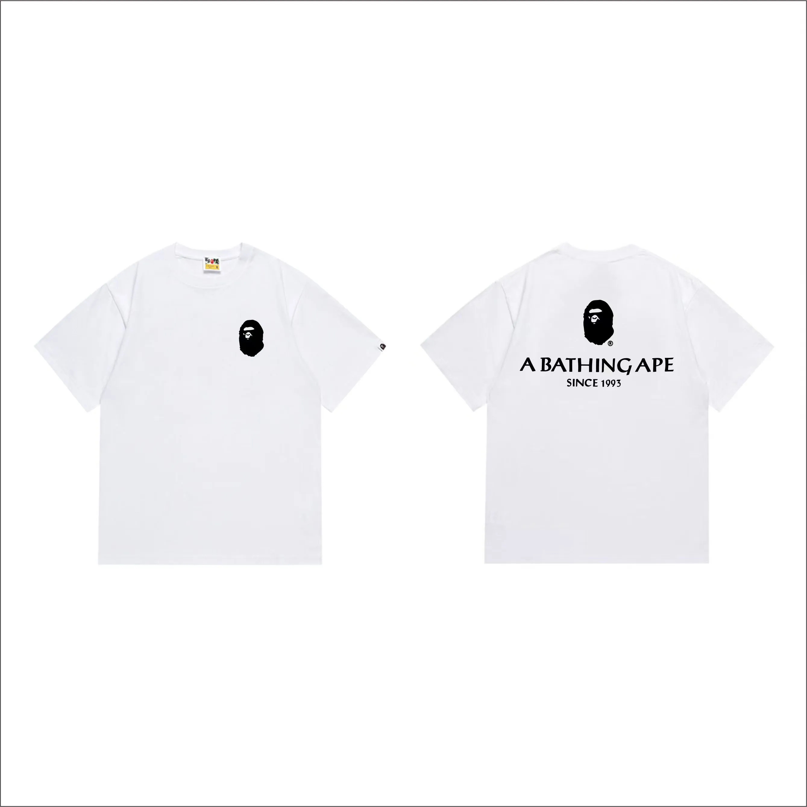 SC1021#p110💰 (top version) BAPE uses 260 grams of high-quality high-weave pure cotton fabric, double yarn combed, soft and non-pilling texture, imported environmentally friendly printing glue, bright and three-dimensional pattern, quality 💥Same style for men and women, the upper body is trendy Color: Black White Size: S M L XL XXL