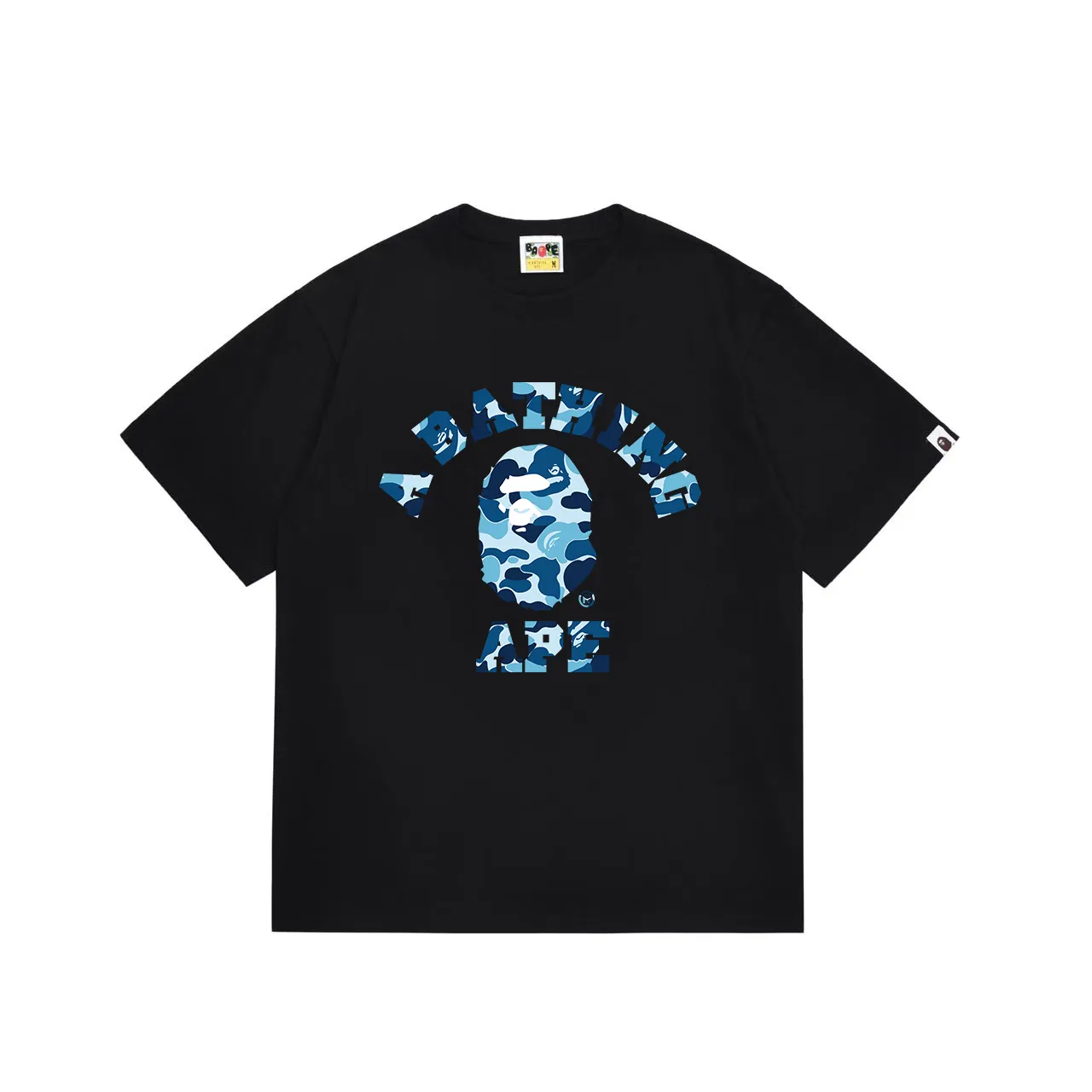 SC1030#p110💰 (top version) BAPE uses 260 grams of high-quality high-weave pure cotton fabric, double yarn combed, soft texture and no pilling, imported environmentally friendly printing glue, bright and three-dimensional pattern, quality 💥unisex style, the upper body is fashionable Color: black red black blue black green white red white blue white green Size: S M L XL XXL