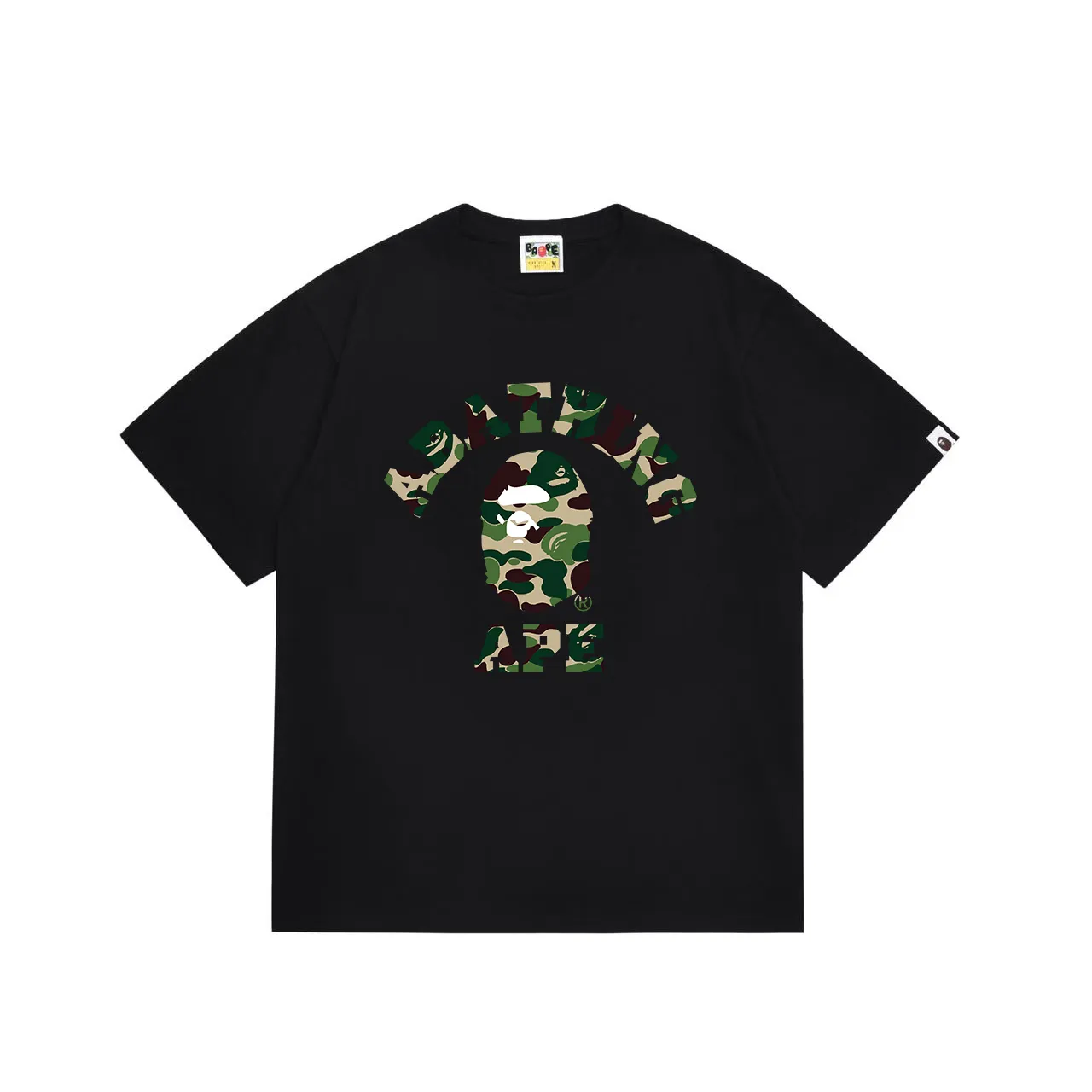SC1030#p110💰 (top version) BAPE uses 260 grams of high-quality high-weave pure cotton fabric, double yarn combed, soft texture and no pilling, imported environmentally friendly printing glue, bright and three-dimensional pattern, quality 💥unisex style, the upper body is fashionable Color: black red black blue black green white red white blue white green Size: S M L XL XXL
