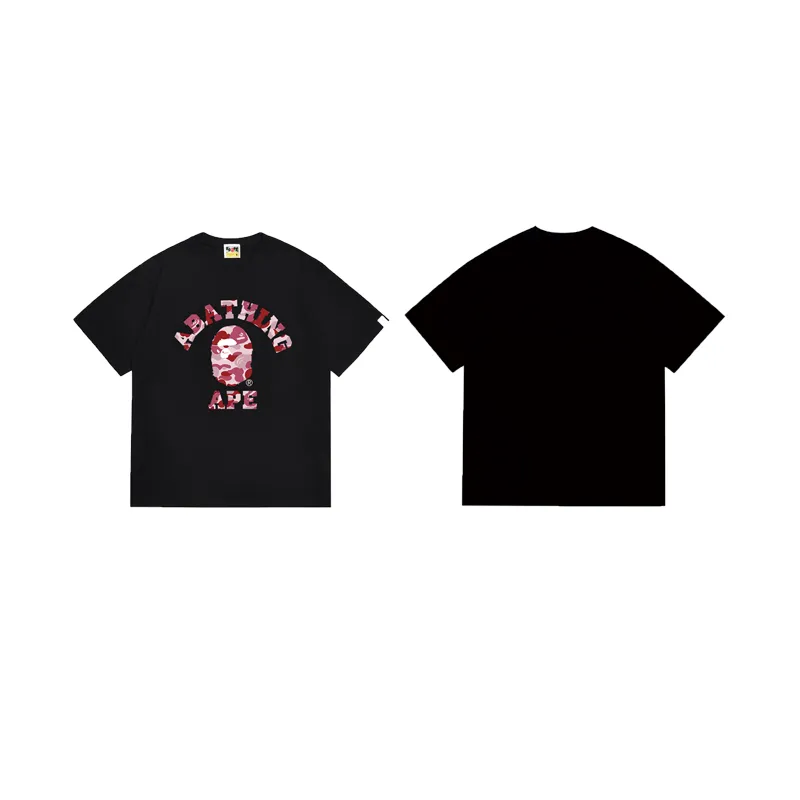 SC1030#p110💰 (top version) BAPE uses 260 grams of high-quality high-weave pure cotton fabric, double yarn combed, soft texture and no pilling, imported environmentally friendly printing glue, bright and three-dimensional pattern, quality 💥unisex style, the upper body is fashionable Color: black red black blue black green white red white blue white green Size: S M L XL XXL