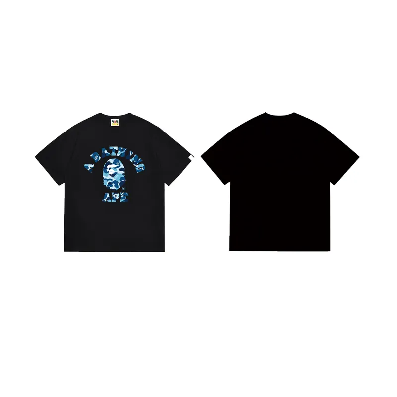 SC1030#p110💰 (top version) BAPE uses 260 grams of high-quality high-weave pure cotton fabric, double yarn combed, soft texture and no pilling, imported environmentally friendly printing glue, bright and three-dimensional pattern, quality 💥unisex style, the upper body is fashionable Color: black red black blue black green white red white blue white green Size: S M L XL XXL